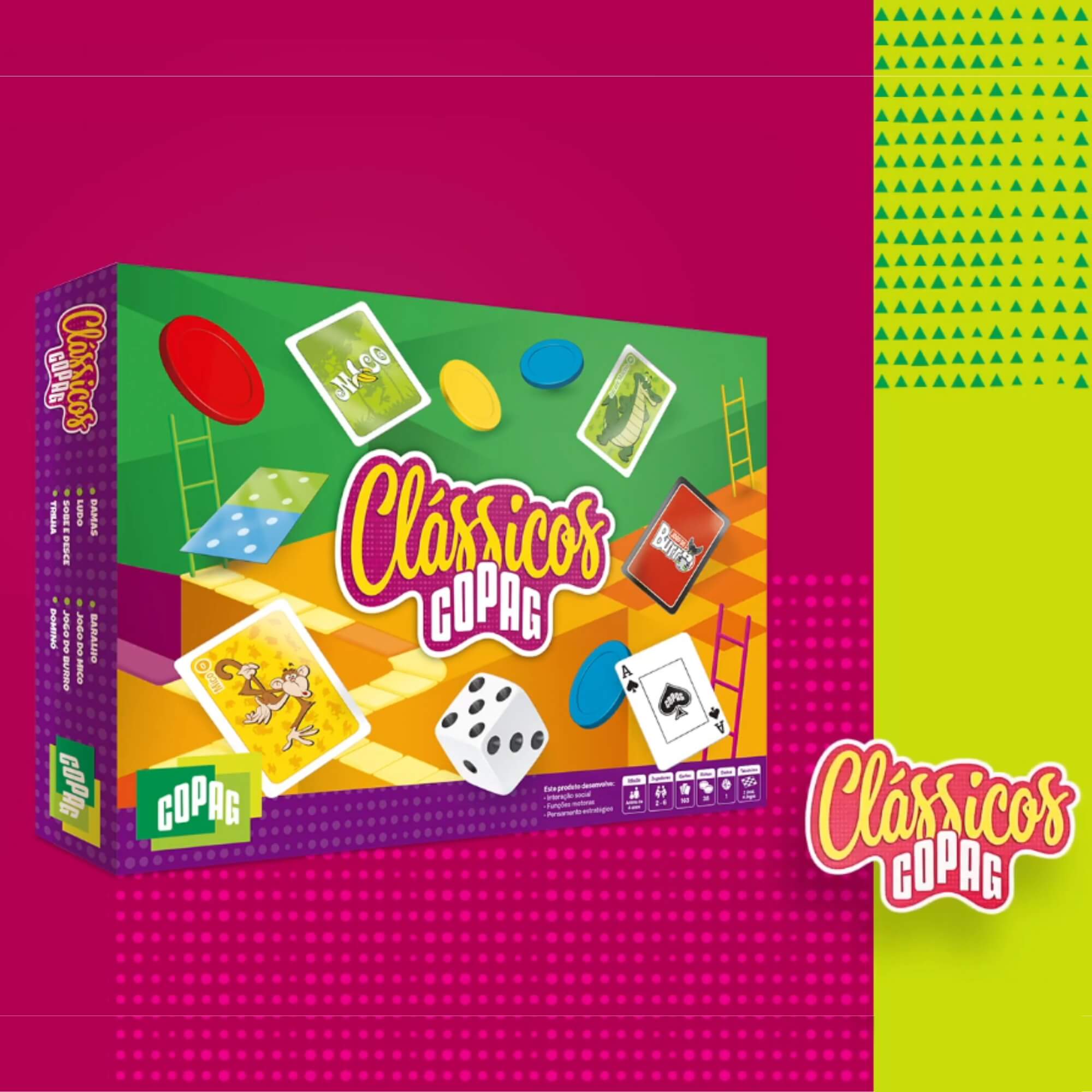 Brinquedo Box 7 Jogos Baralho, Dama, Ludo, Dominó, Trilha, Sobe e Desce, Jogo do Burro Copag - 90942