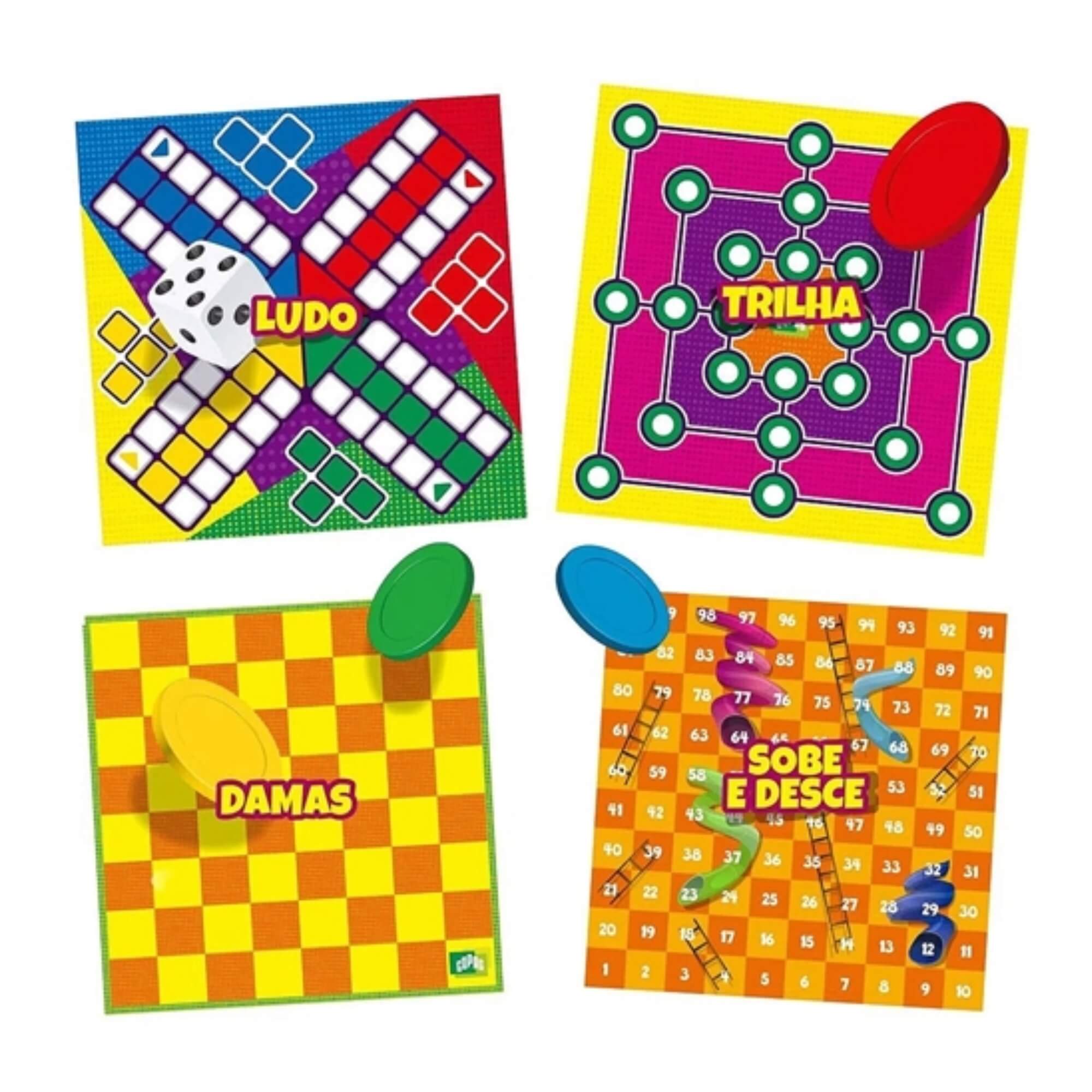 Brinquedo Box 7 Jogos Baralho, Dama, Ludo, Dominó, Trilha, Sobe e Desce, Jogo do Burro Copag - 90942
