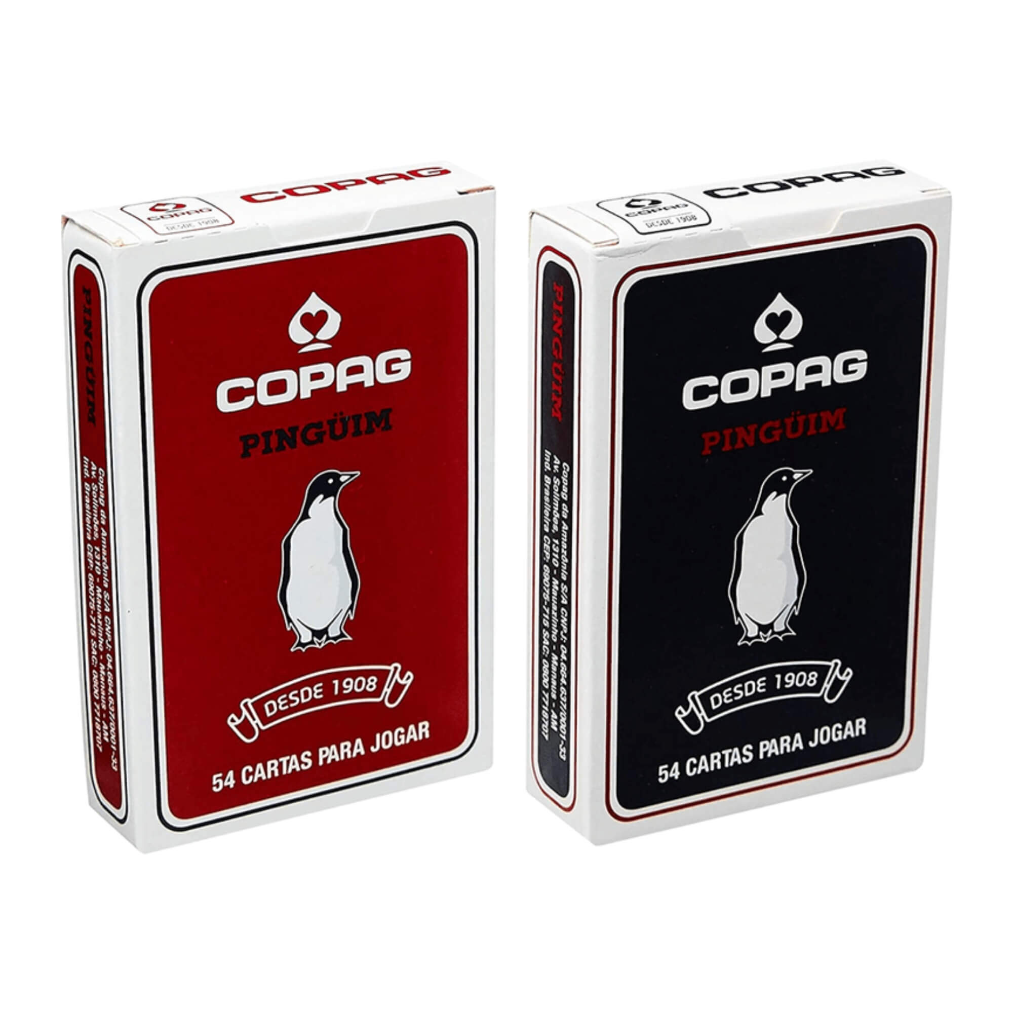 Kit 2 Baralhos Jogo de Cartas Pinguim Azul e Vermelho Copag - 93046