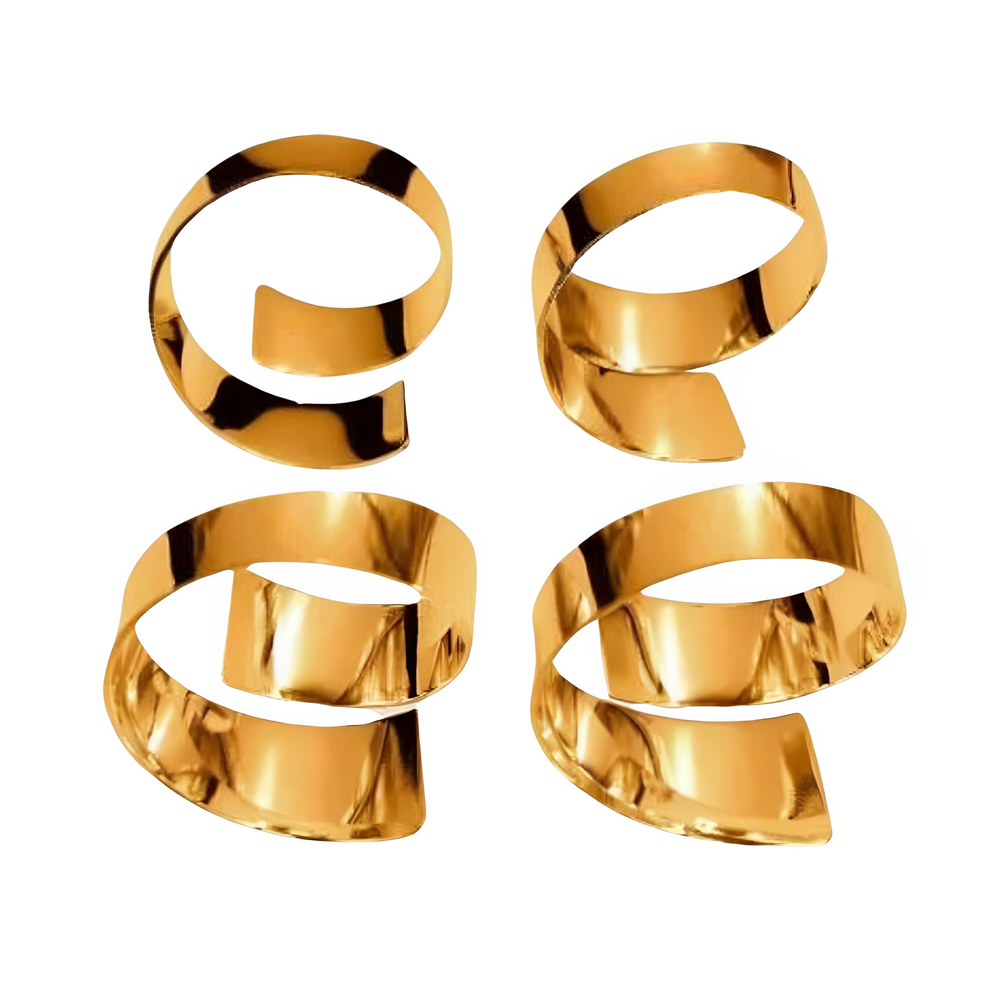 Kit Conjunto 4 Argolas de Metal para Guardanapo Dourado Brinox - 57755/101