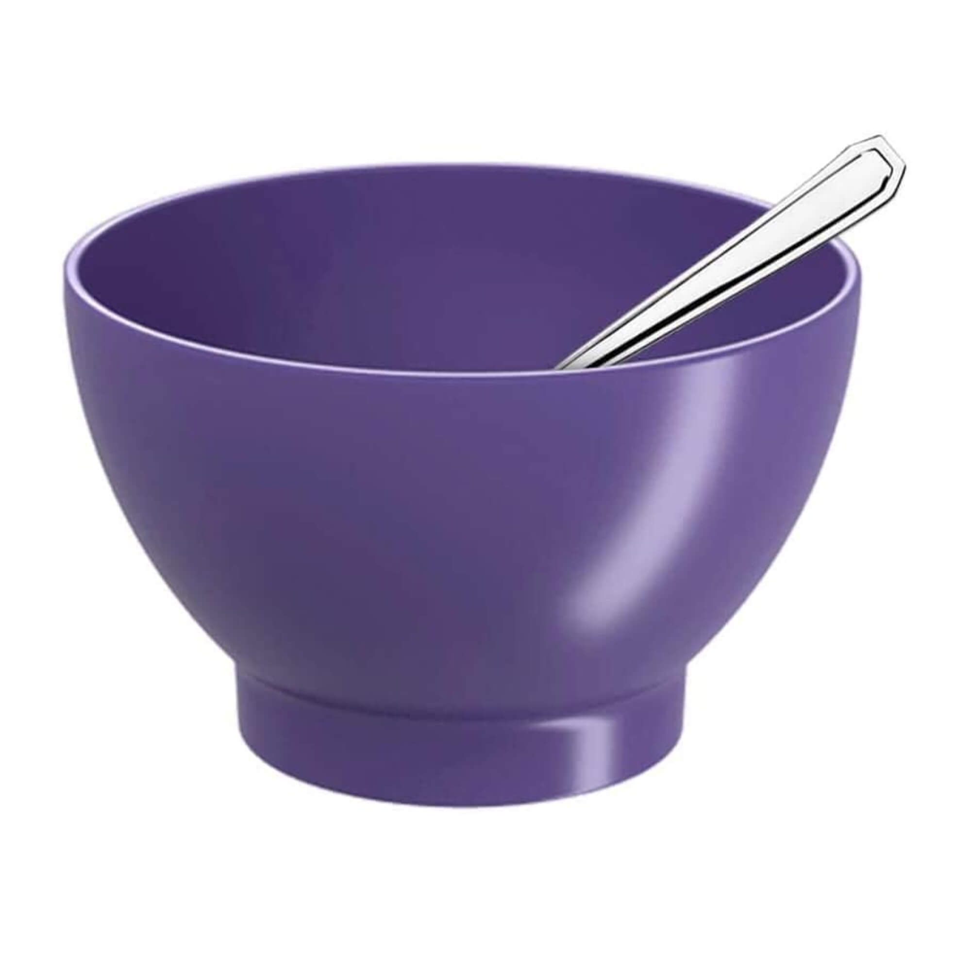 Kit Sobremesa 12 peças Cumbucas 500ml Plástico + Colheres Roxo profundo Brinox - 99388/4466