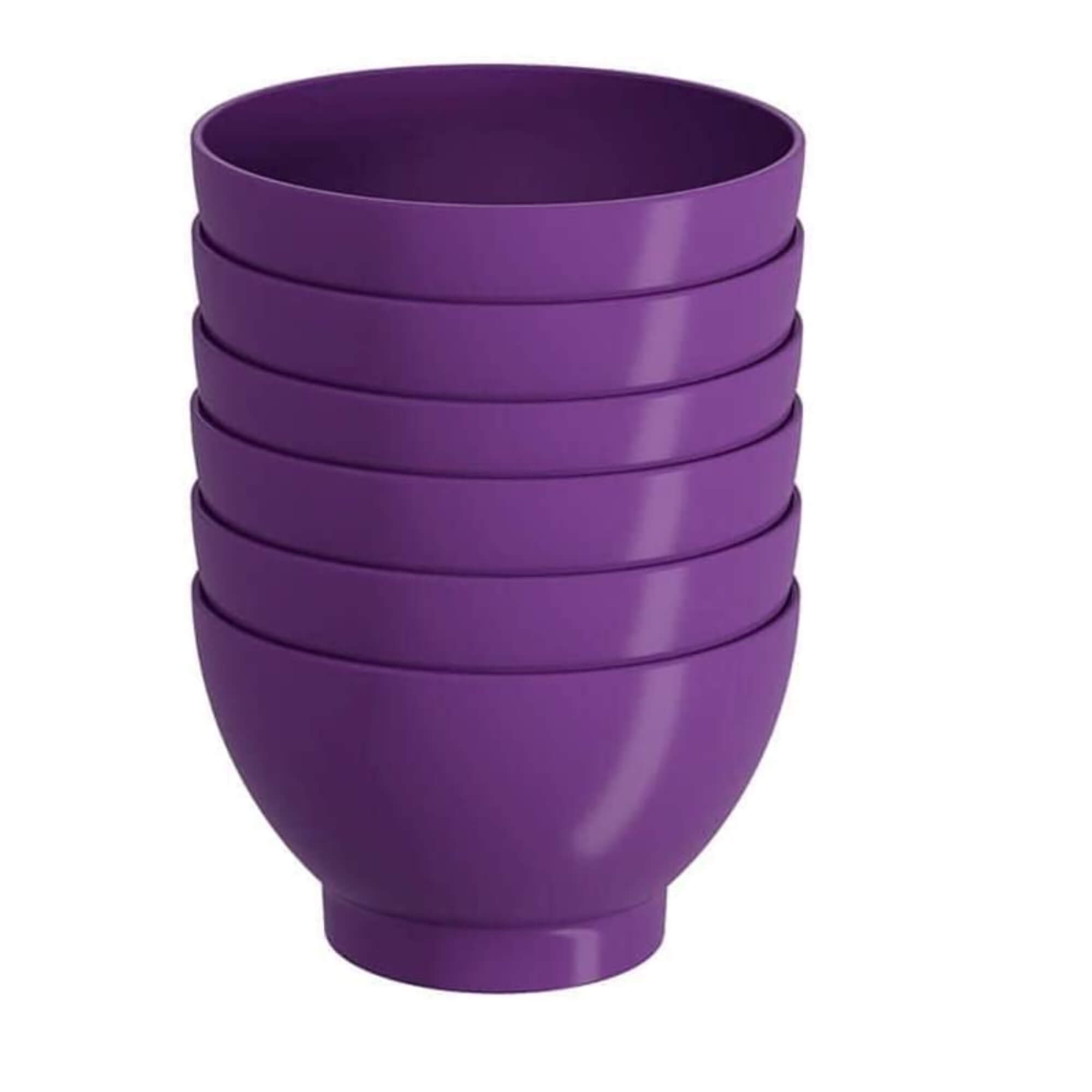 Kit Sobremesa 12 peças Cumbucas 500ml Plástico + Colheres Roxo profundo Brinox - 99388/4466