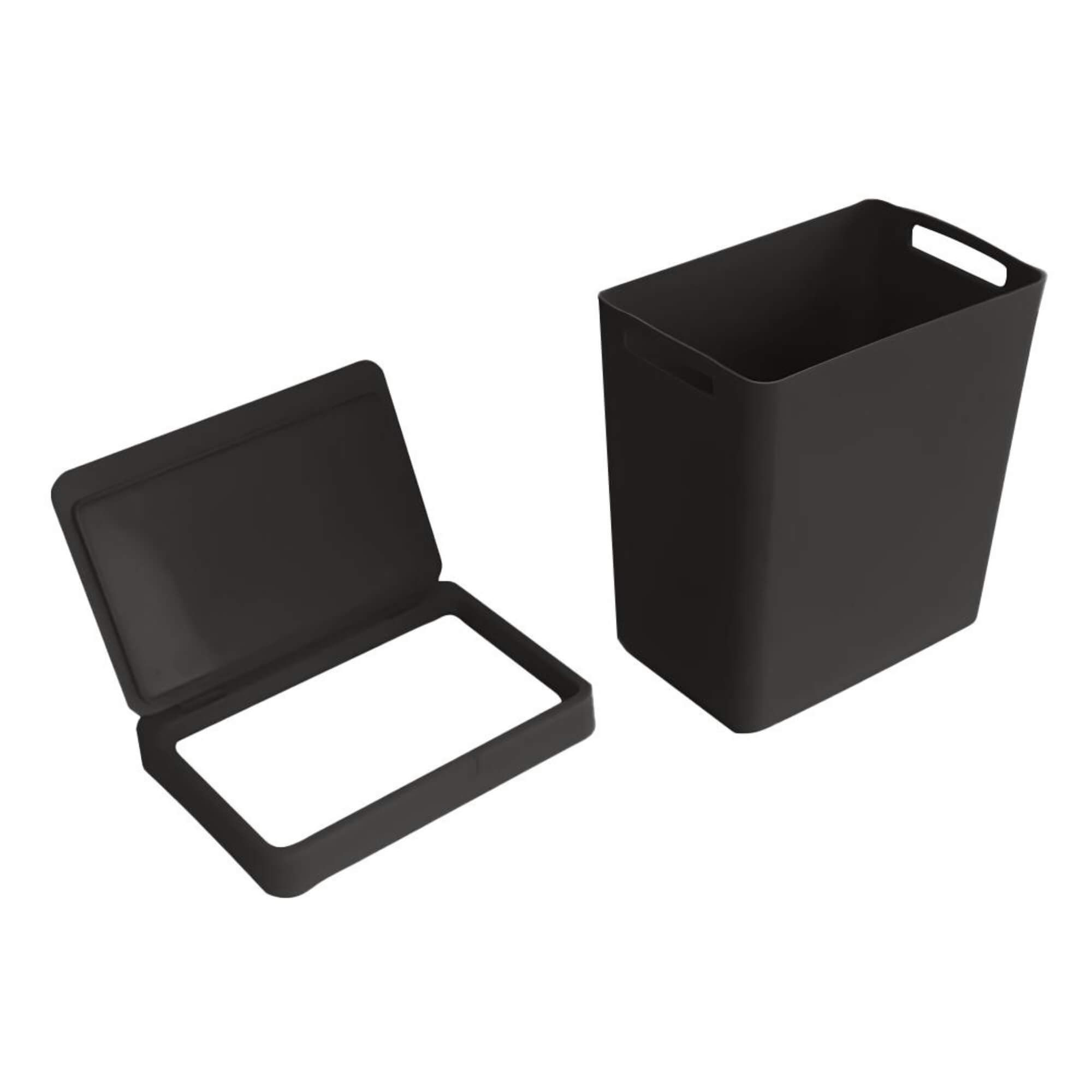Conjunto de Cozinha Lixeira de Pia 2,5L Lixeira 15L Dispenser 500ml Preto Brinox Coza 99394/4008