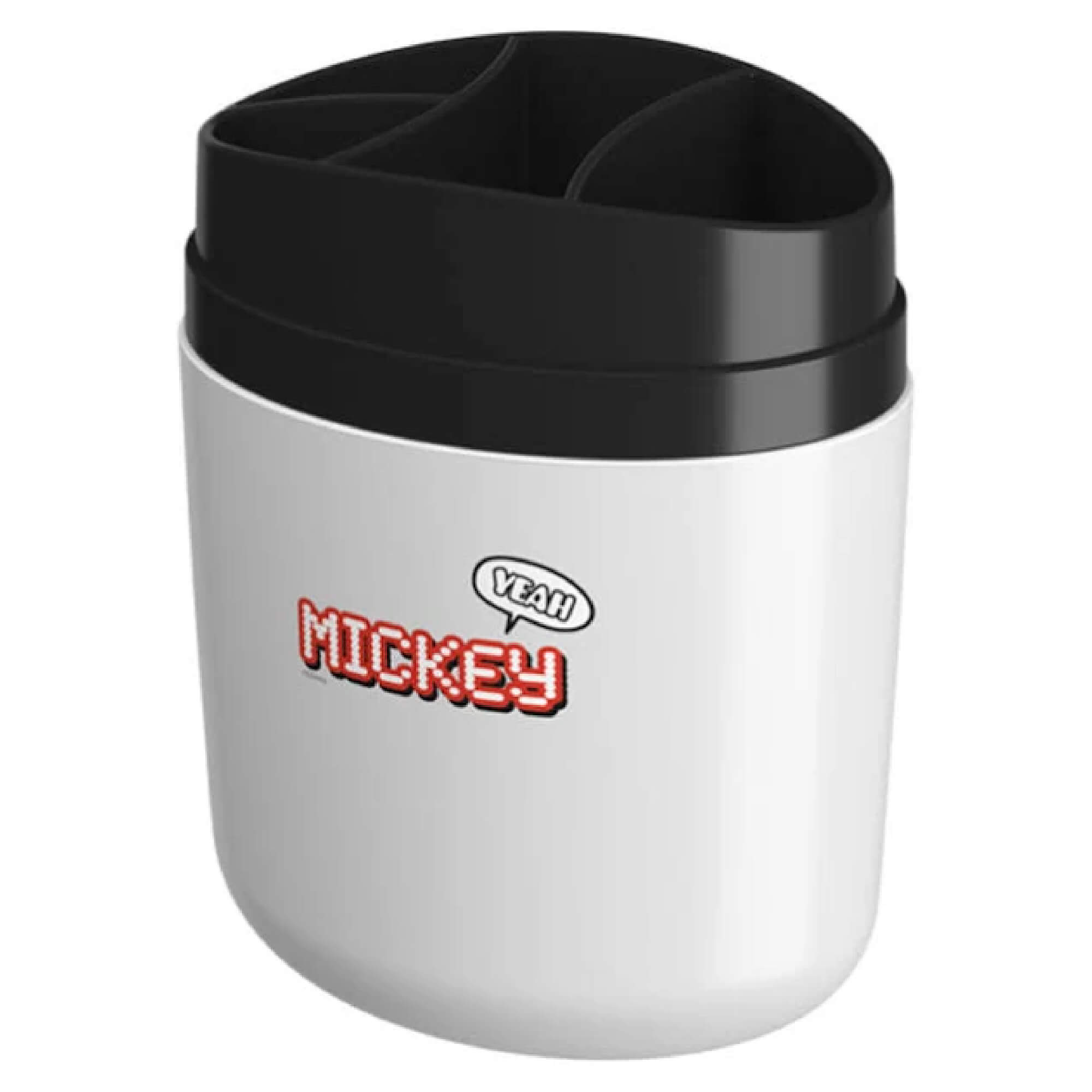 Porta Escova de Dentes Coza Mickey Disney Preto/Branco Plástico Brinox - 14009/0975