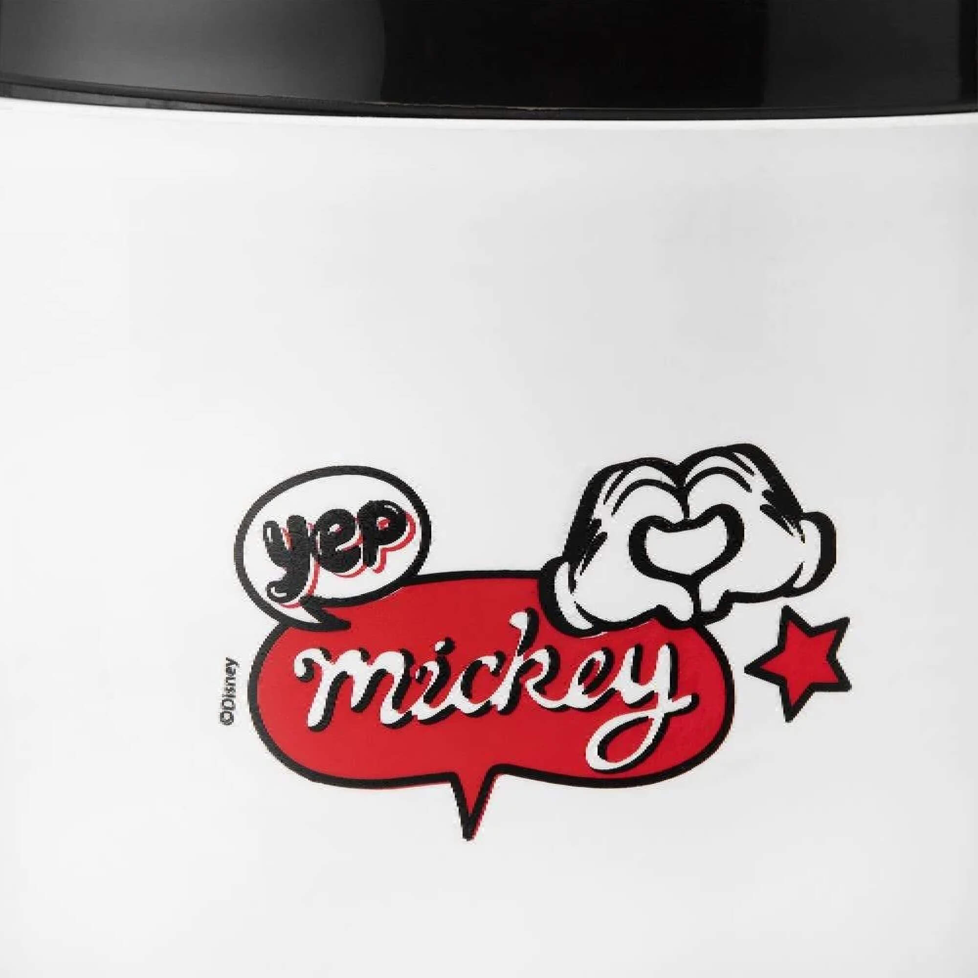 Pote Porta Algodão do Mickey Disney em Plástico Preto e Branco Multiuso - Brinox Coza 14012/0975