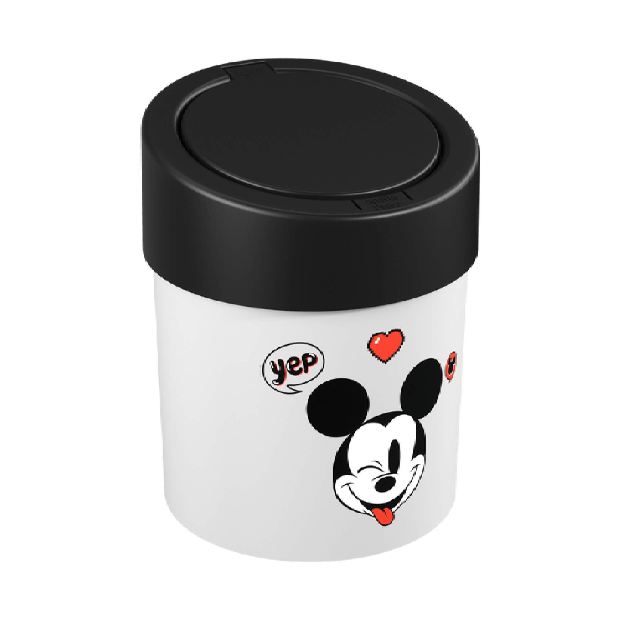 Lixeira Press Mickey Até 5 L Plástico Polipropileno Disney Coza Preto e Branco Brinox 14007/0975