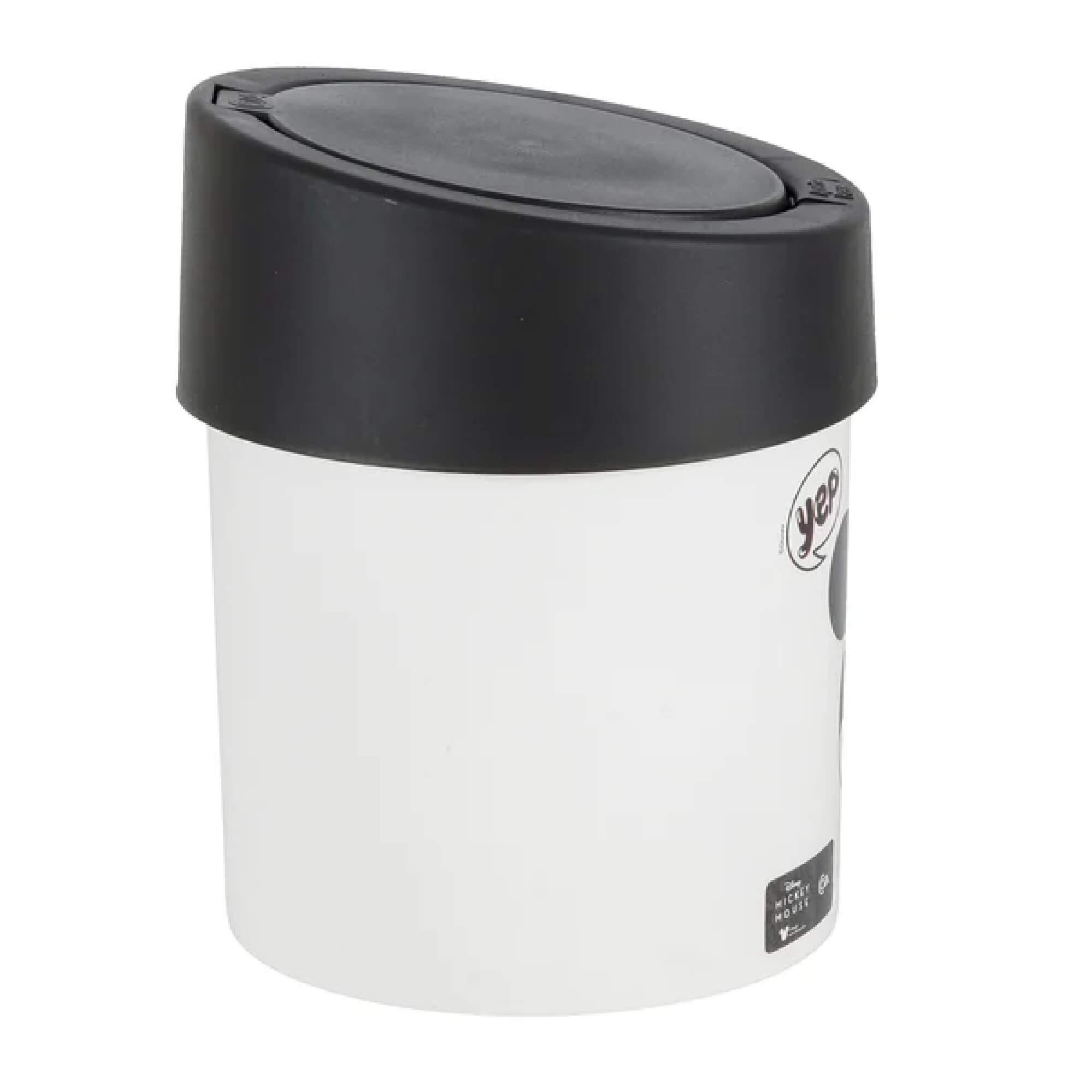 Lixeira Press Mickey Até 5 L Plástico Polipropileno Disney Coza Preto e Branco Brinox 14007/0975