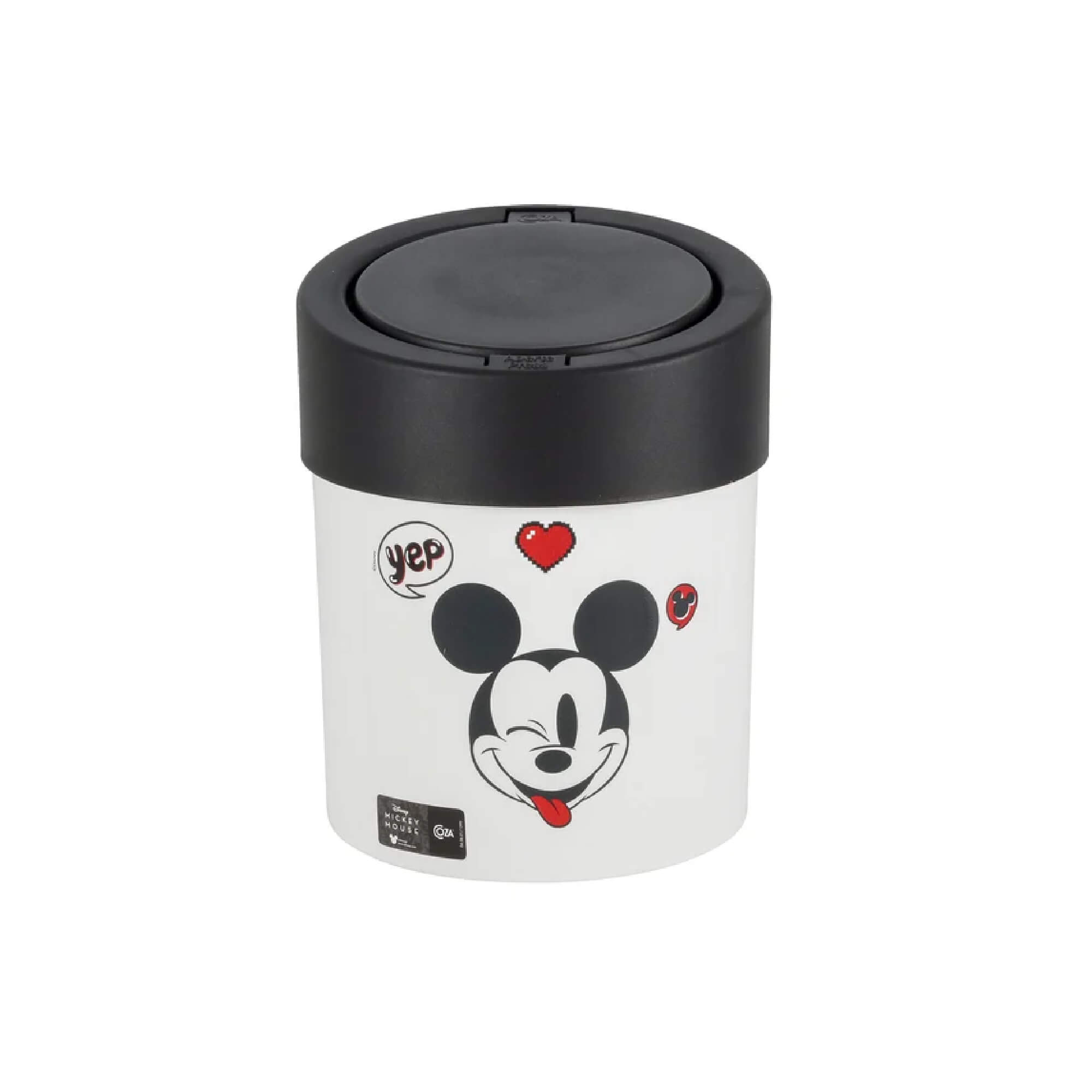 Lixeira Press Mickey Até 5 L Plástico Polipropileno Disney Coza Preto e Branco Brinox 14007/0975
