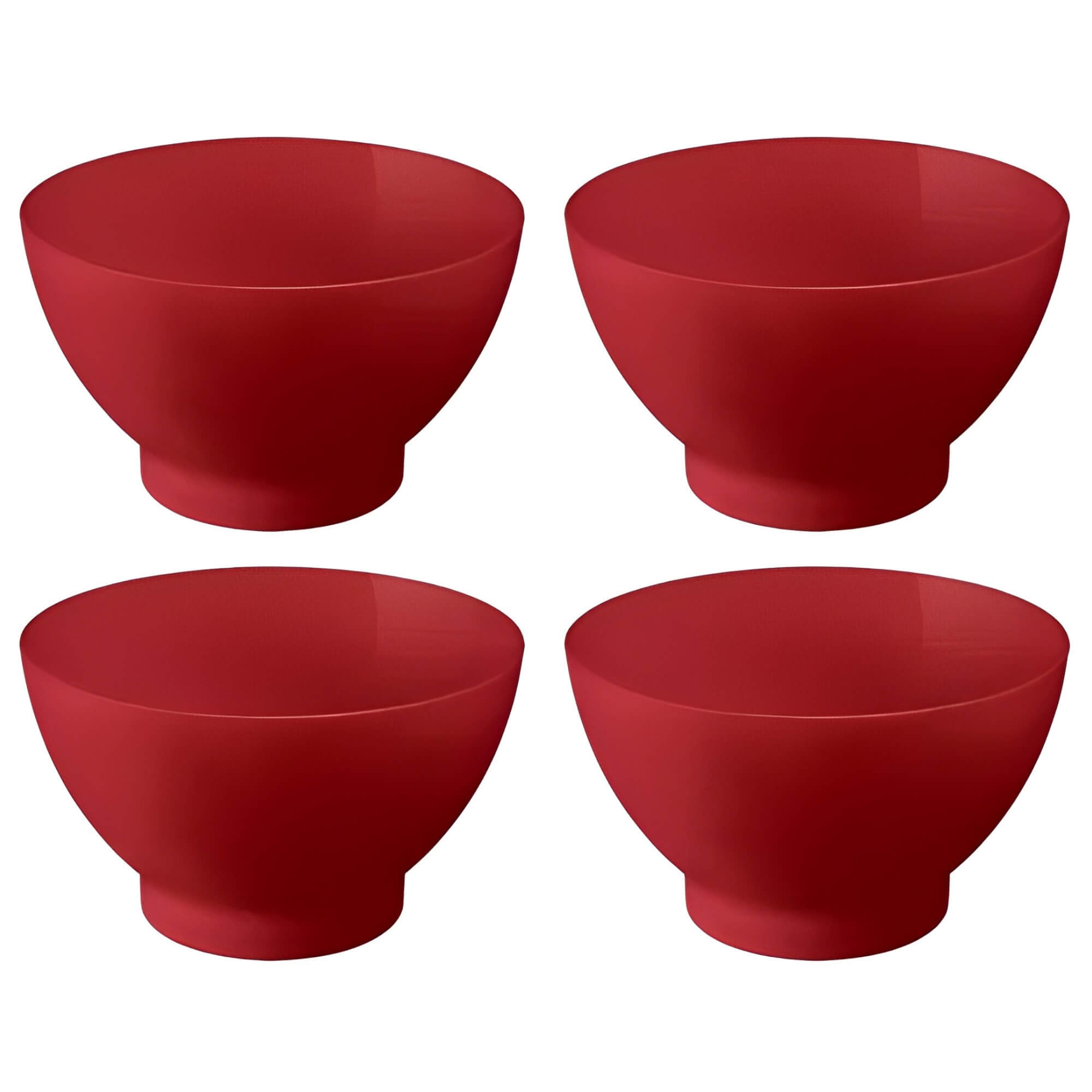 Kit 4 Cumbucas 300ml Vermelho Plástico Coza Pote petiscos resistente Brinox 10117/8465
