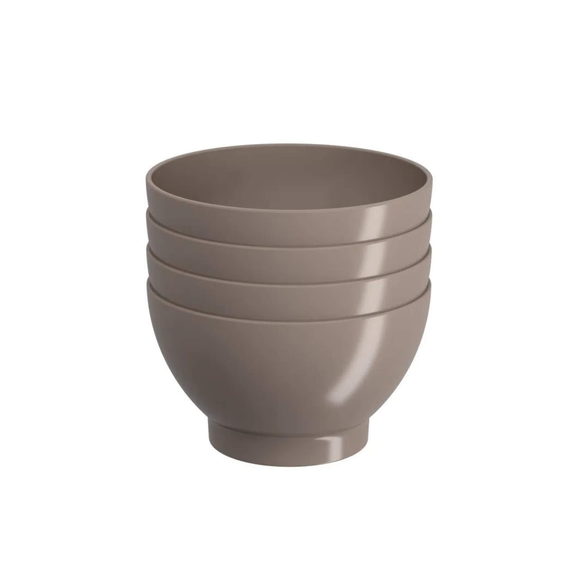Kit 4 Cumbucas 500ml Lanche Petisco Multiuso Pote Plástico Sobremesa Warm Gray Brinox - 10117/8126