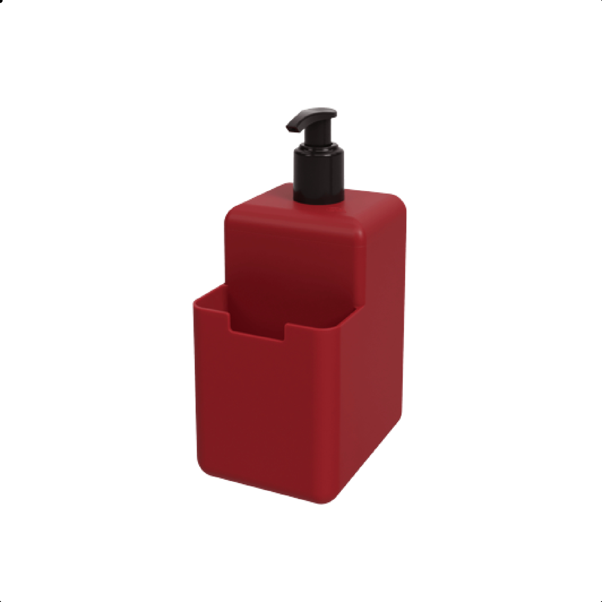 Kit Pia Single Coza 4 Peças Vermelho Escorredor + Dispenser + Lixeira 2,5L Brinox - 99311/1465