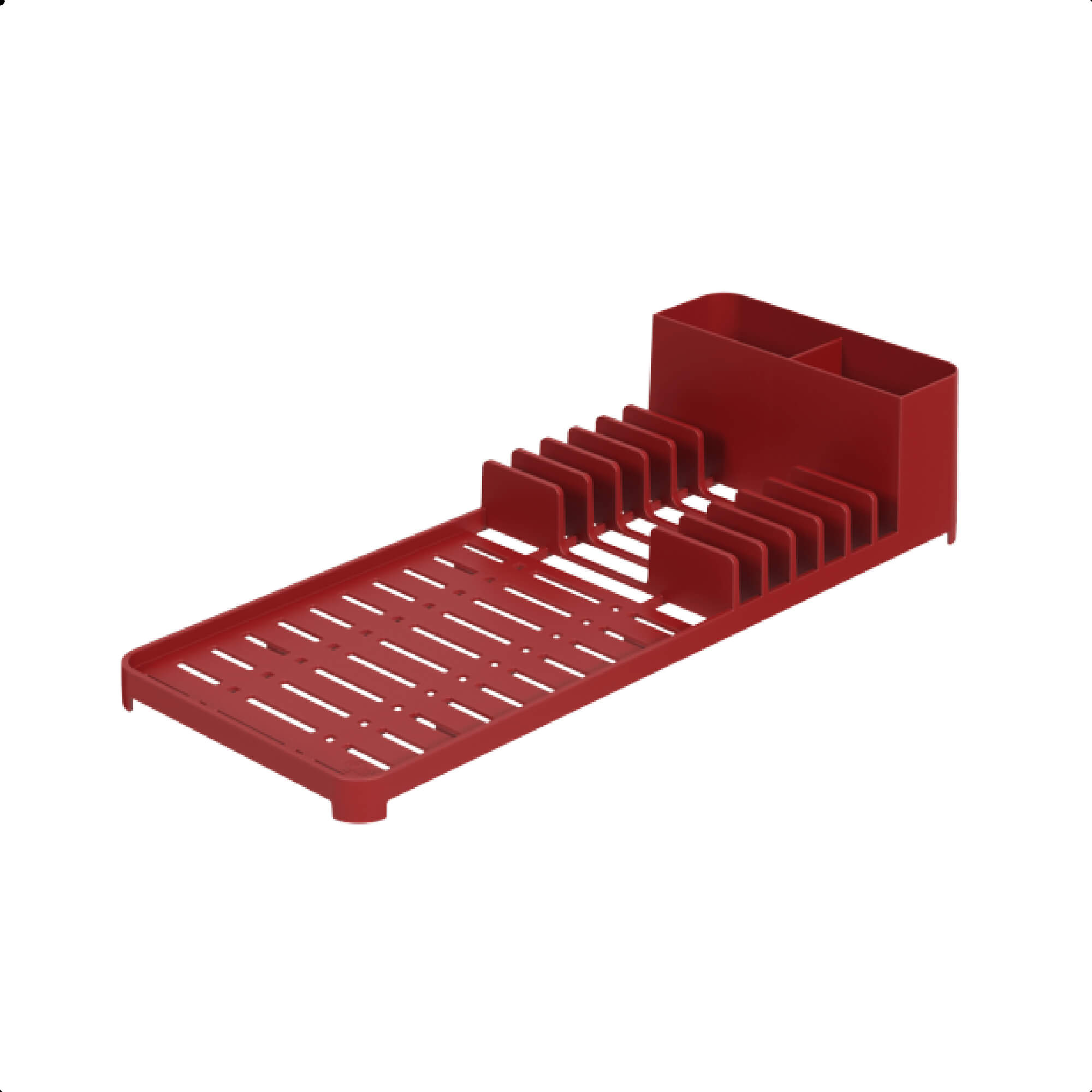 Kit Pia Single Coza 4 Peças Vermelho Escorredor + Dispenser + Lixeira 2,5L Brinox - 99311/1465