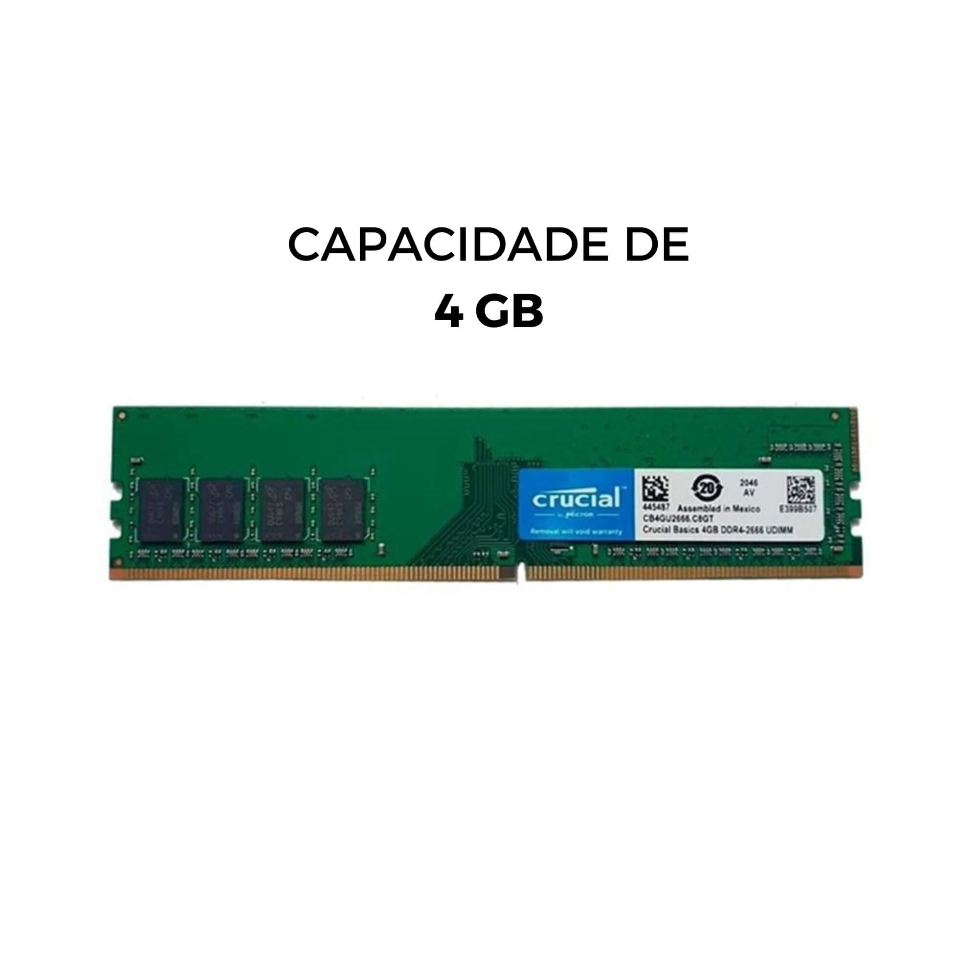 Memória 4GB DDR4 2666Mhz Crucial - CB4GU2666