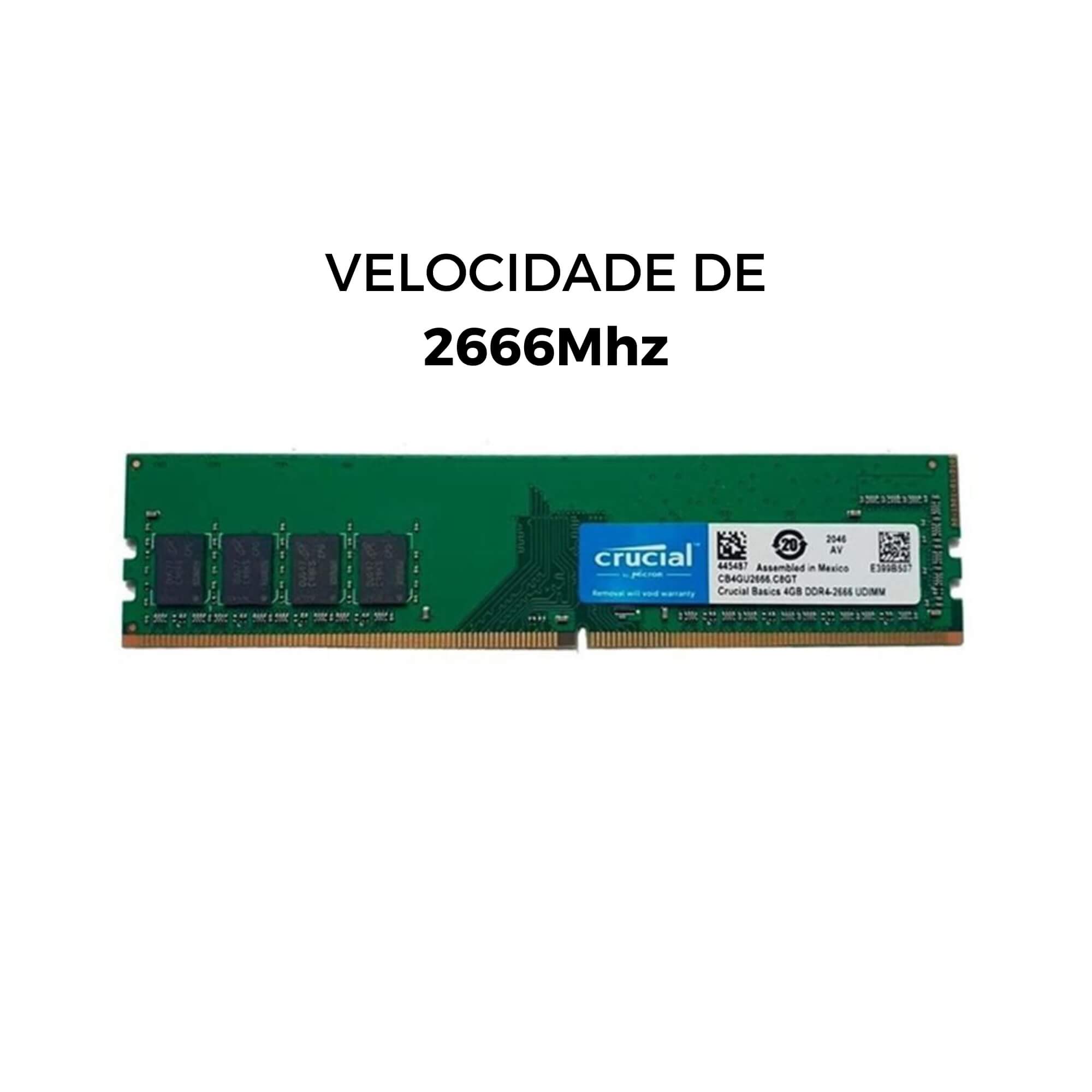 Memória 4GB DDR4 2666Mhz Crucial - CB4GU2666