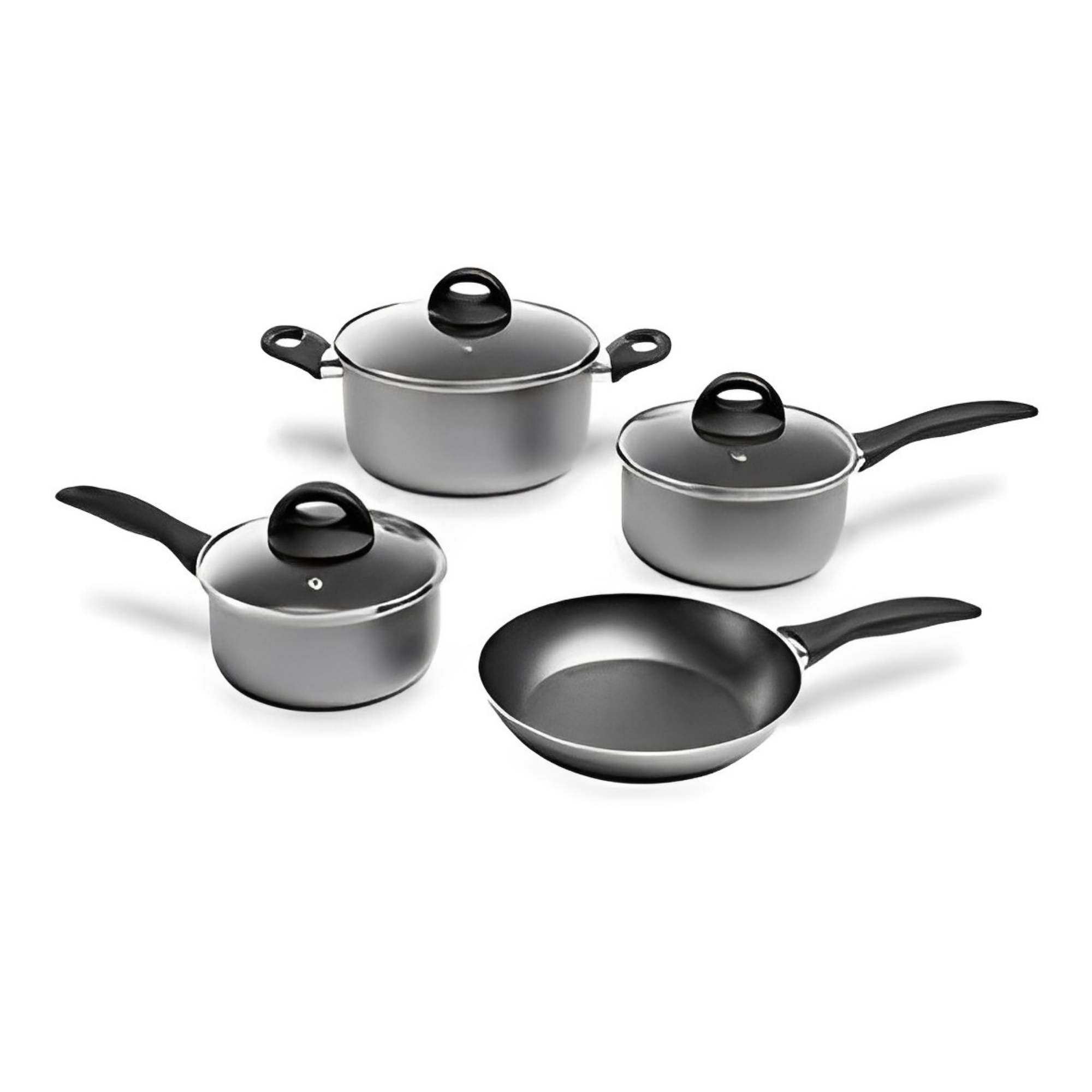 Conj de Panelas 4 pçs 2 Panelas 1 Caçarola 1 Frigideira Antiaderente em Alumínio Brinox 7052/400