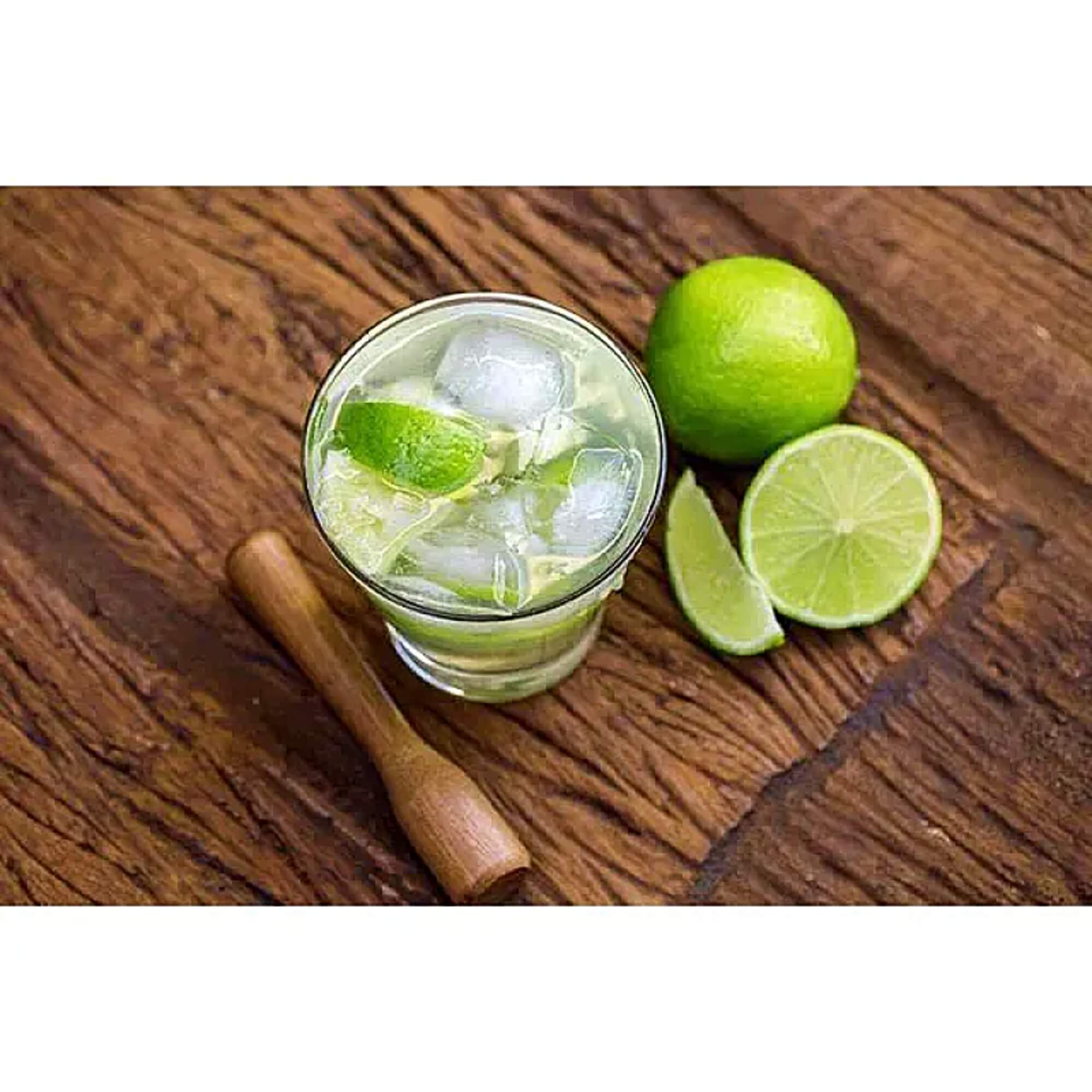 Kit Caipirinha 5 Peças Copo 350ml + Faca/Colher Inox + Socador de Madeira + Tábua Brinox 2348/499