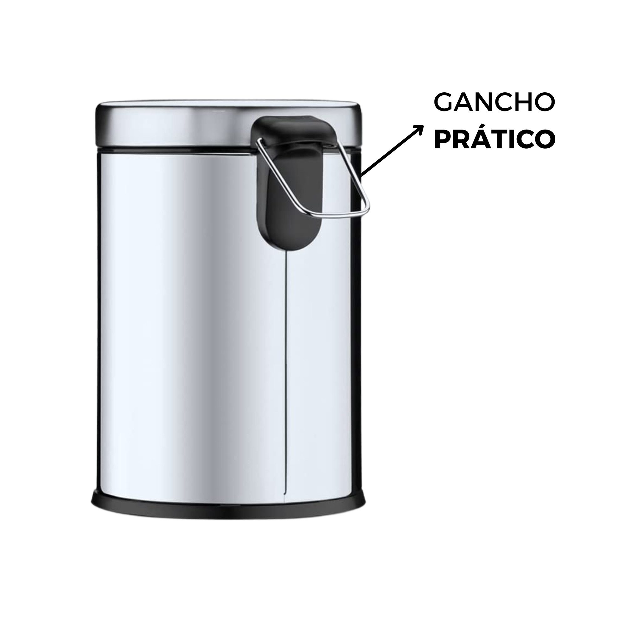 Kit conjunto lixeiras Inox c/pedal e balde 20L+5L Cozinha Banheiro Escritório Brinox - 3040/497