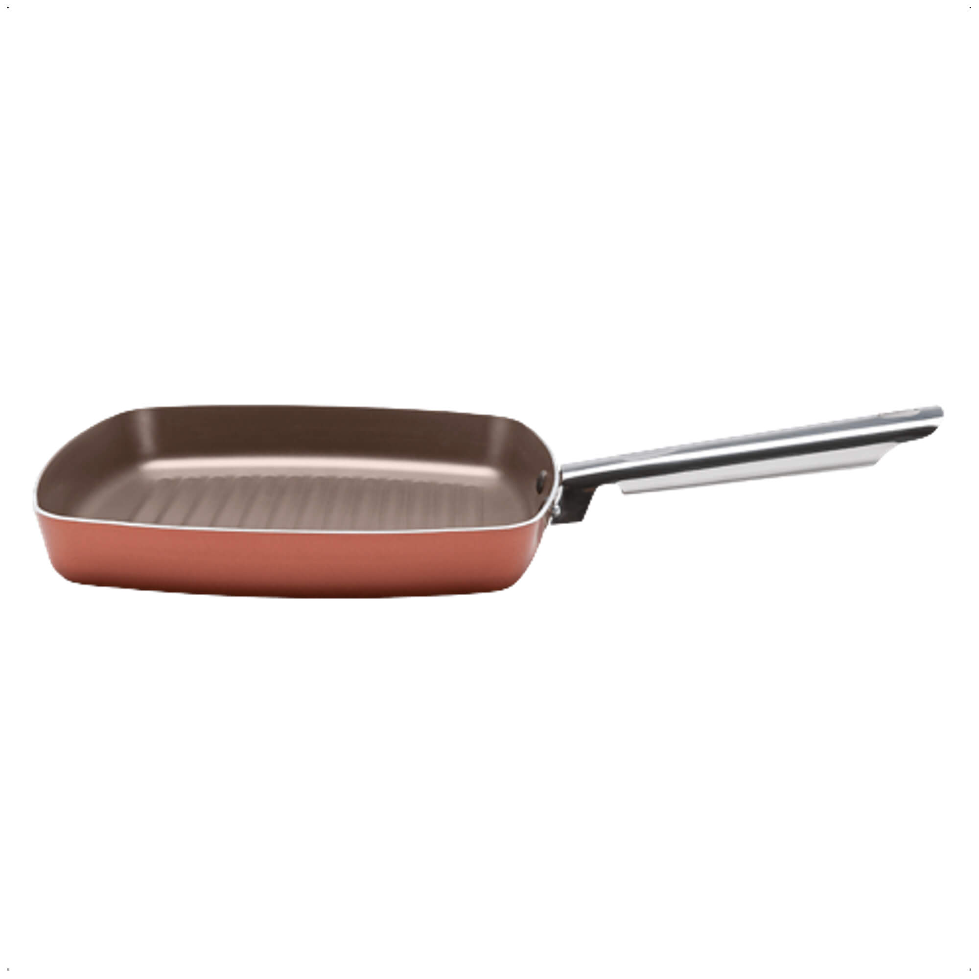 Panela Grill Curry Antiaderente Alumínio 24cm 1,3L Cor Cobre sem Tampa Brinox - 7070/154