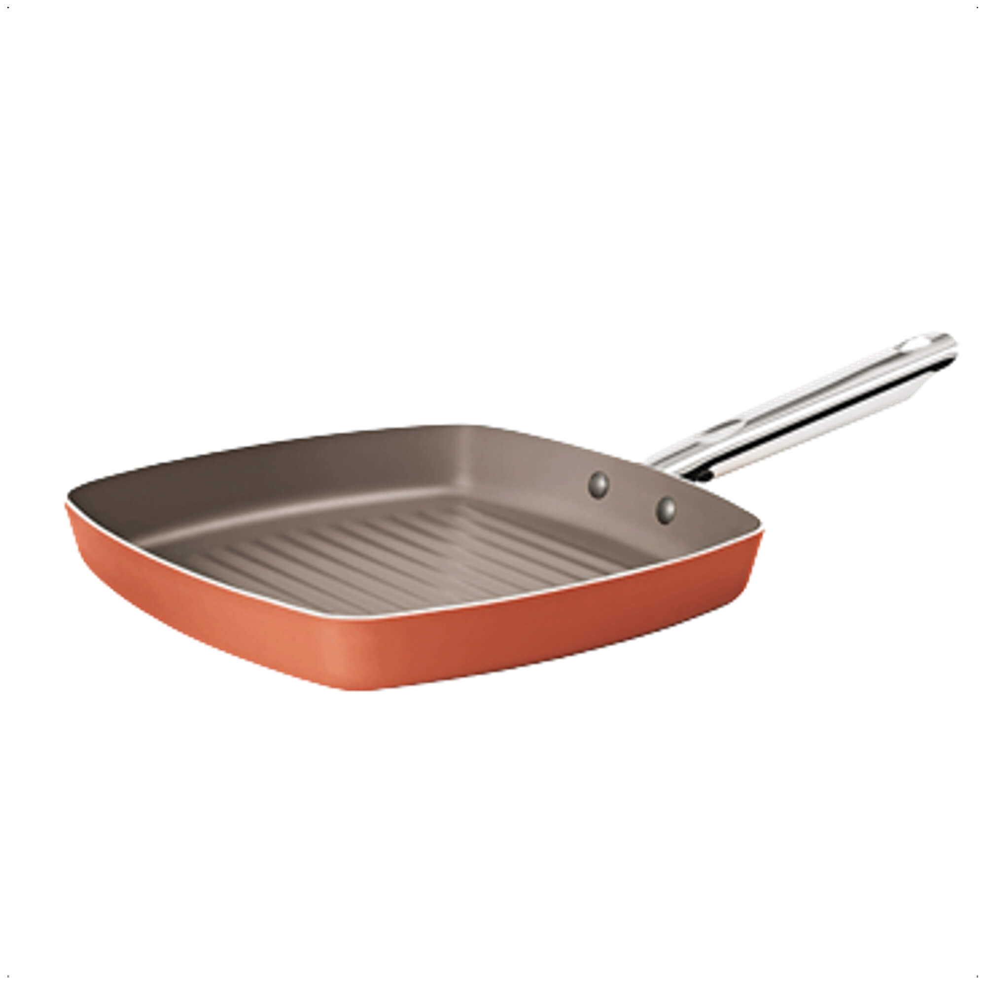 Panela Grill Curry Antiaderente Alumínio 24cm 1,3L Cor Cobre sem Tampa Brinox - 7070/154