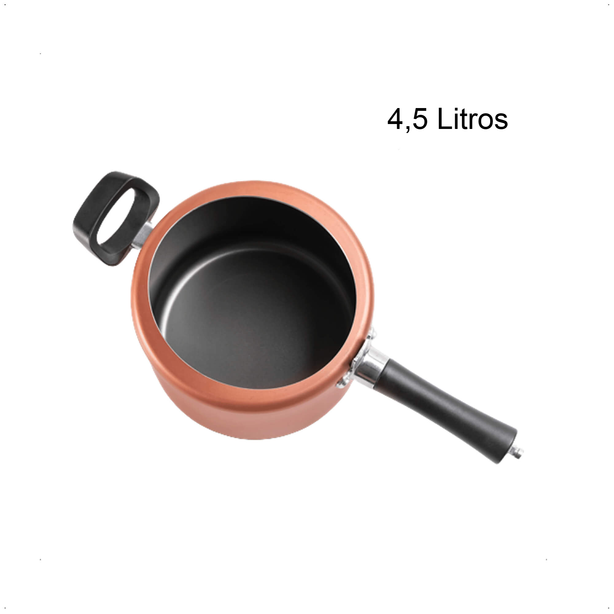 Panela de Pressão 4,5L Antiaderente Alumínio Vapt 20x15cm Cobre Cozinha Brinox 7096/168