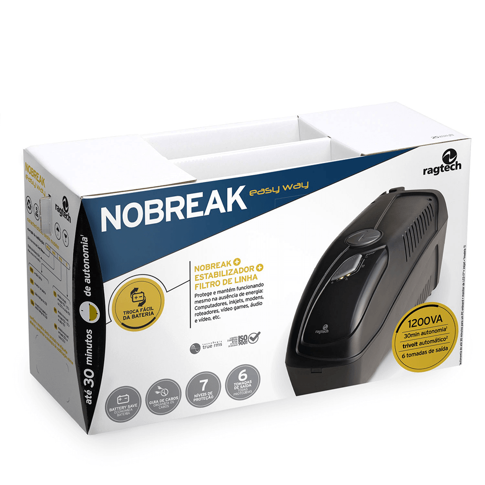 Nobreak Ragtech 1200VA STD-M1 Black 20NEW4136 115V