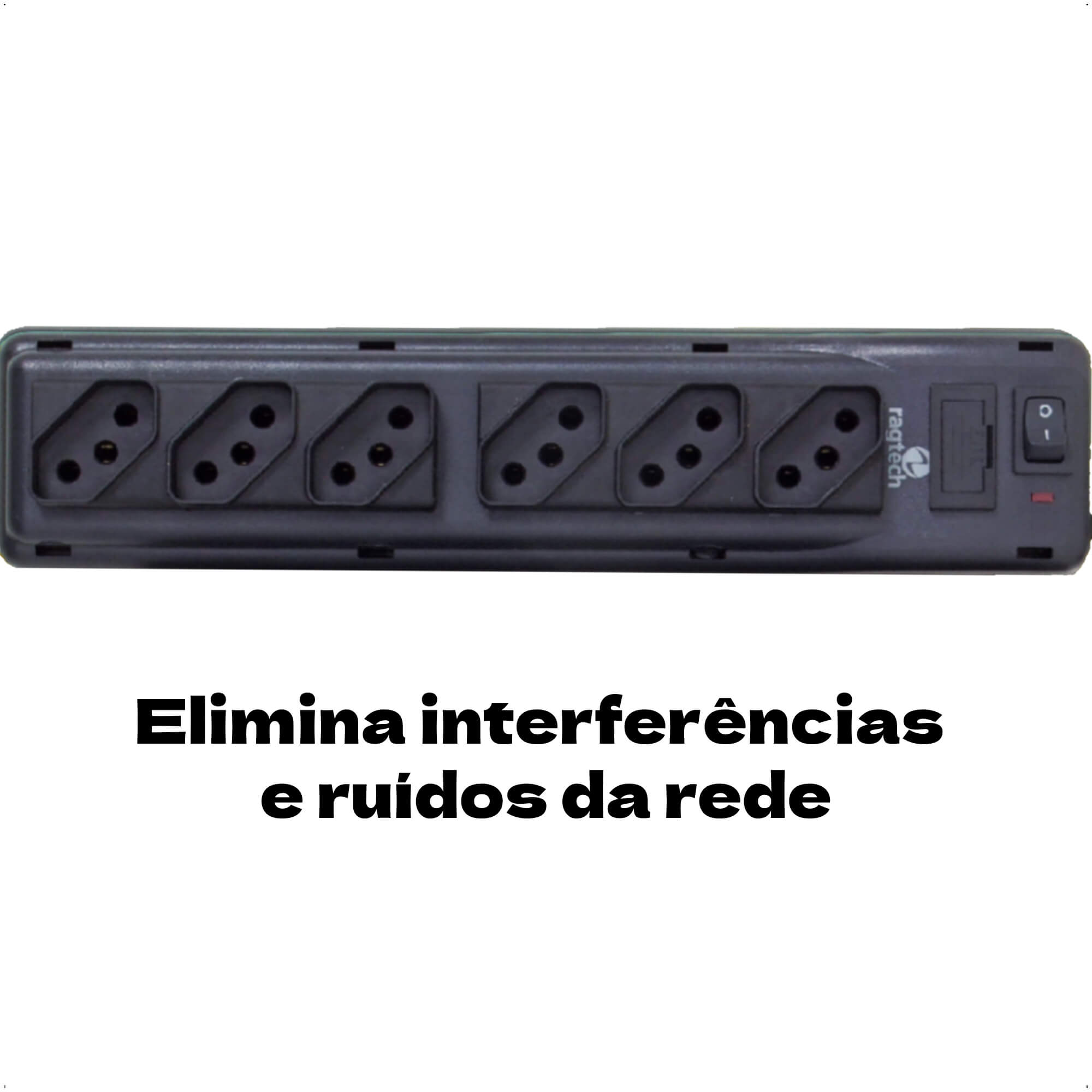 Filtro de Linha Home com 6 Tomadas NBR Bivolt Entrada/Saída Cabo de 1,50m Black Ragtech - 2040