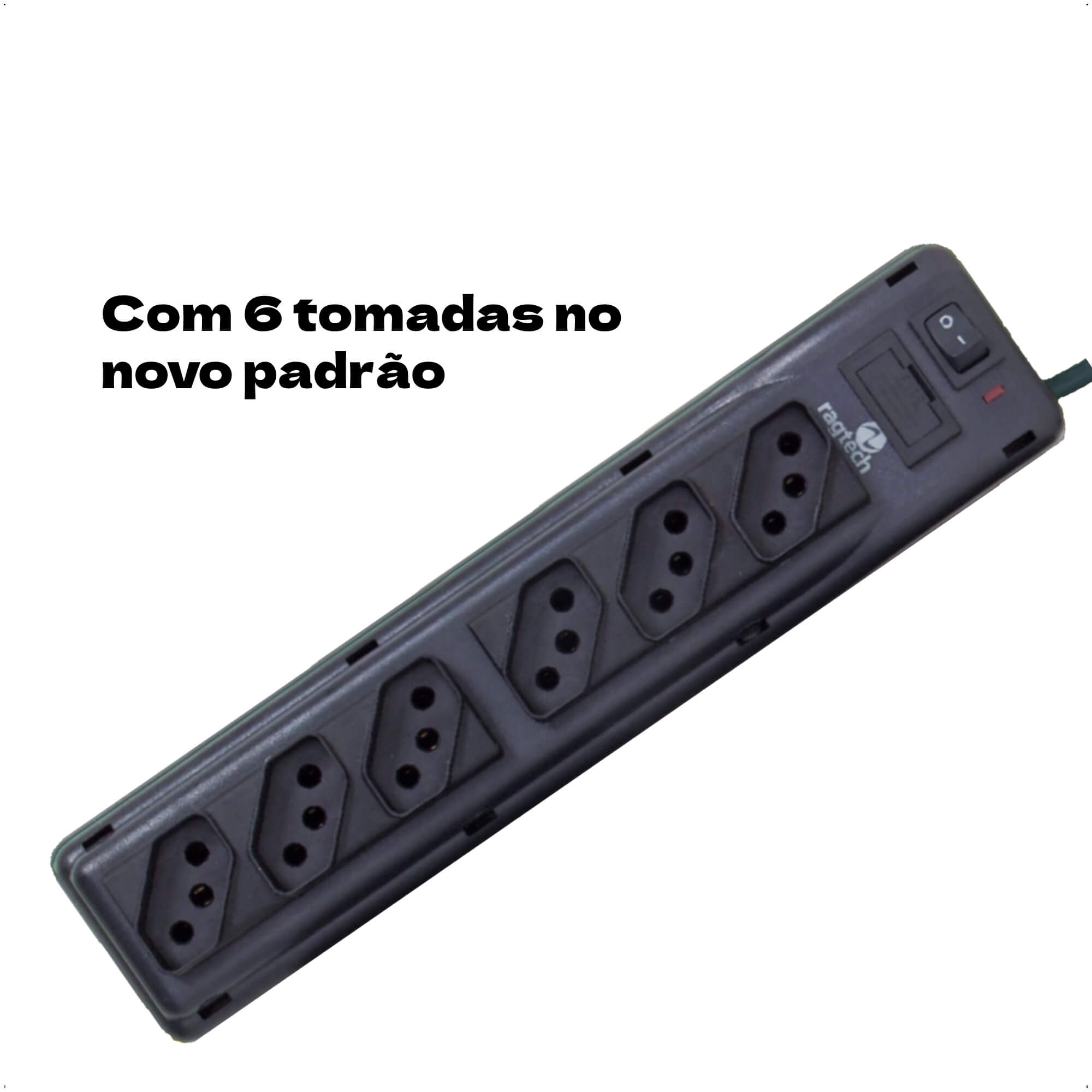 Filtro de Linha Home com 6 Tomadas NBR Bivolt Entrada/Saída Cabo de 1,50m Black Ragtech - 2040