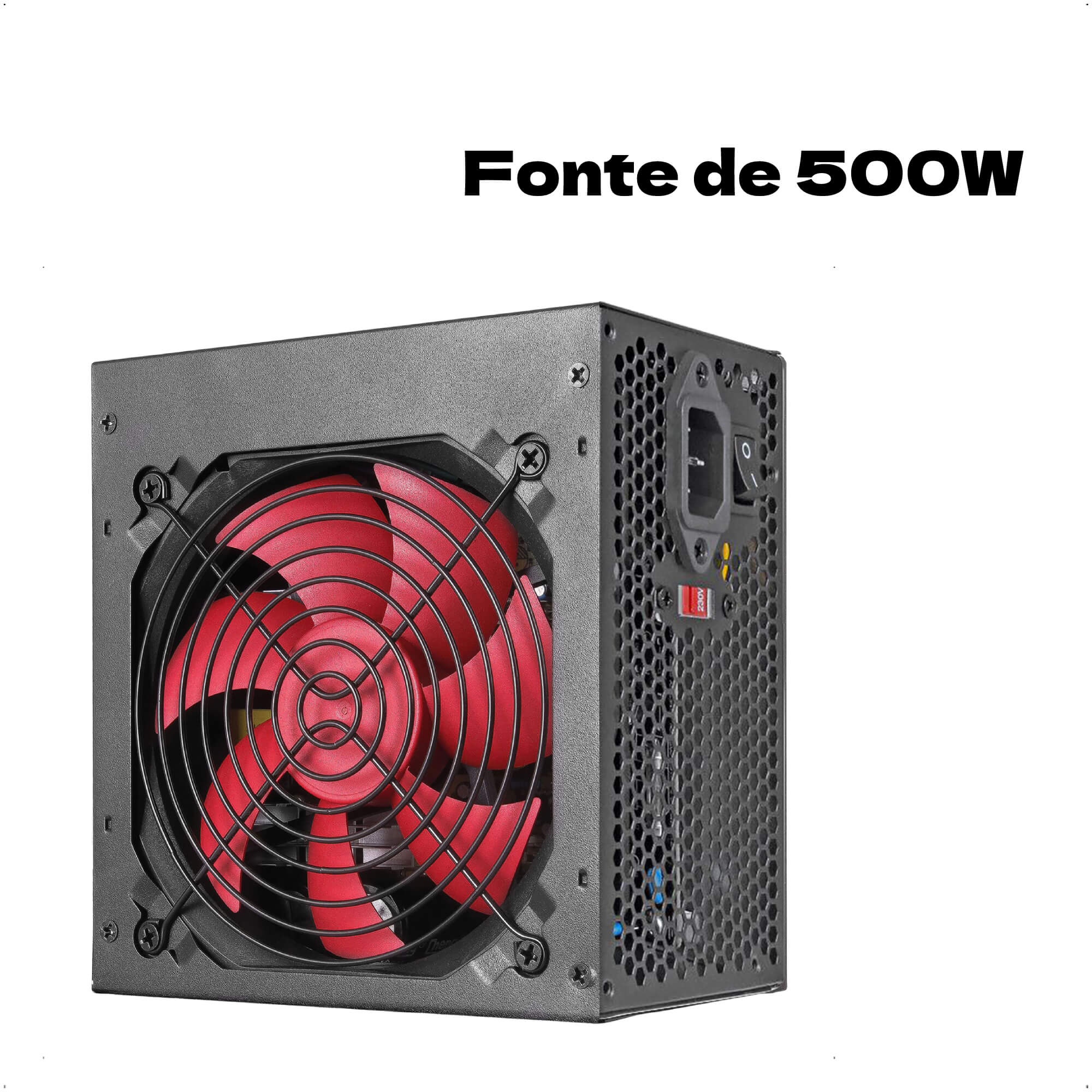 Fonte Gamer Para Computador ATX 500W Nominal Alimentação Extra Fortrek Crusader - 0000076955