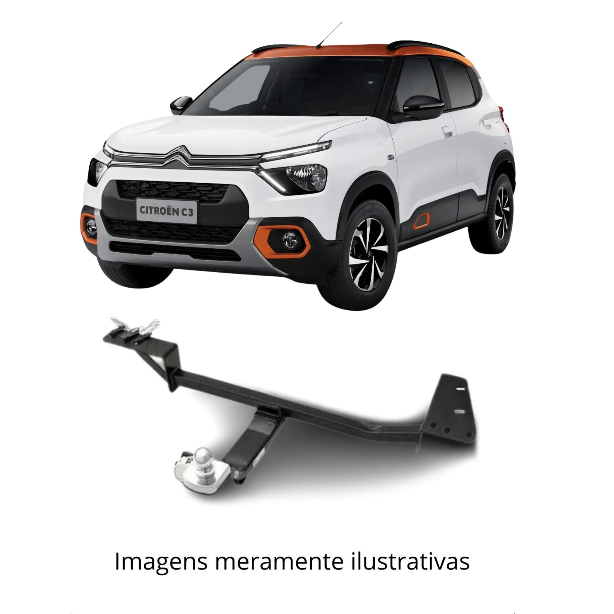 Engate Braconi C3 2023 E 2024 Não Precisa Furar c/ Bola Cromada Tração até 500kg Modelo Fixo-BRC-IM-256