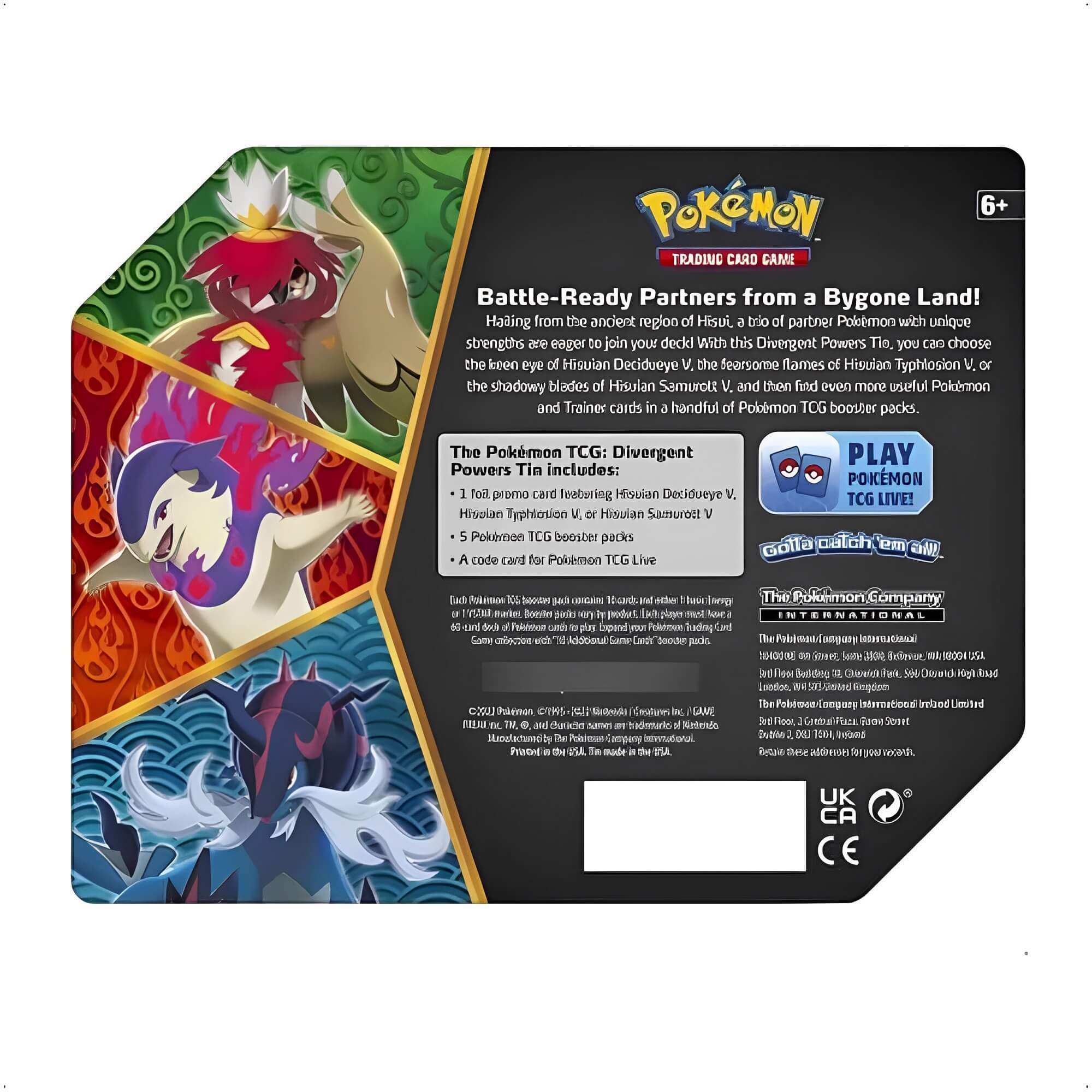 3 Latas Pokemon Cartas TCG Com 15 Pacotes Cartas Poderes Divergentes Copag 31613
