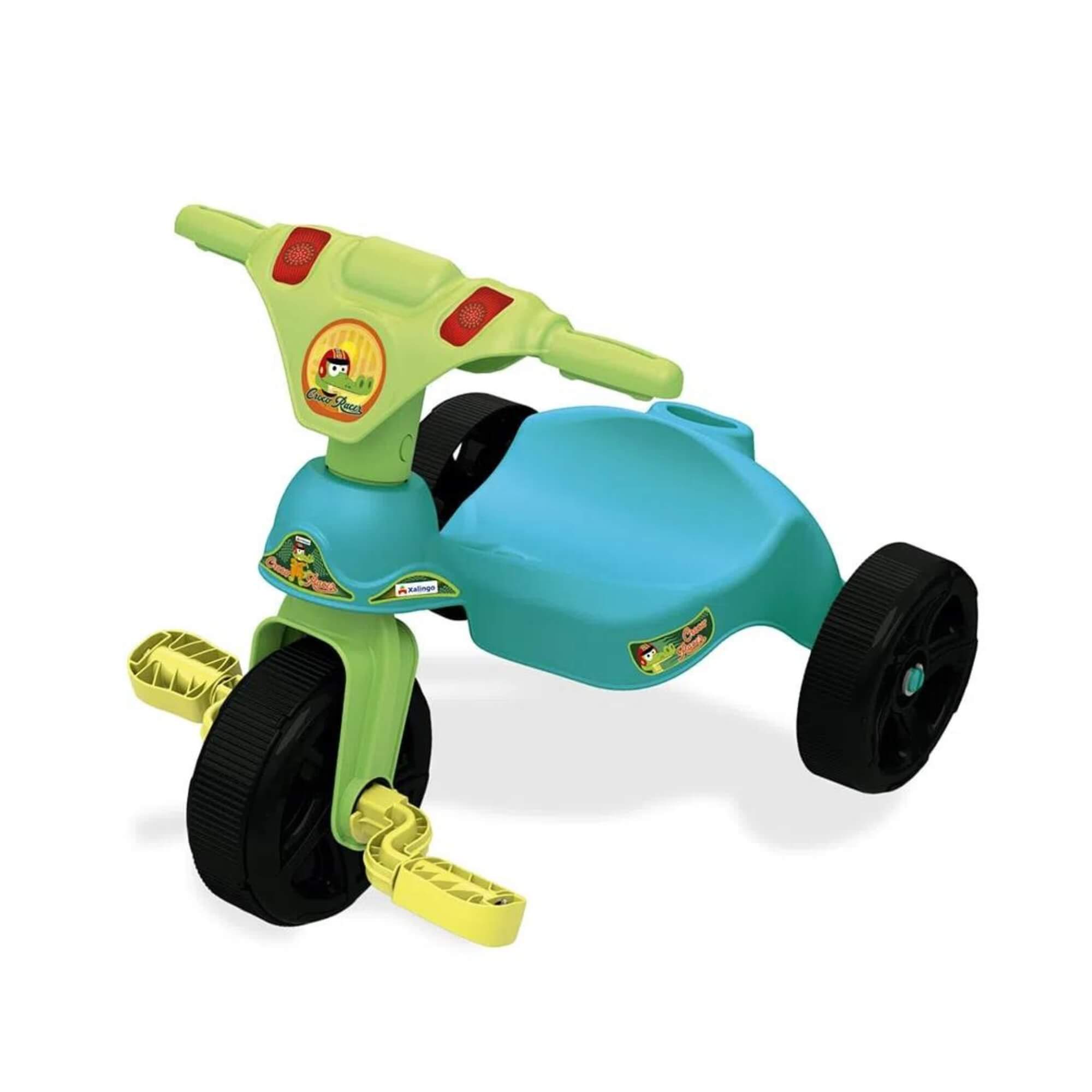 Triciclo Infantil Criança 24 Meses a 23kg sem Empurrador Croco Racer Xalingo - 07754