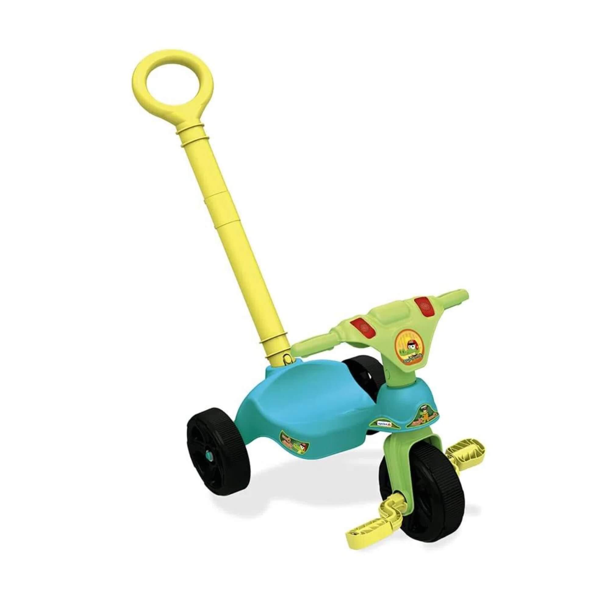 Triciclo Infantil criança 24 Meses a 23kg com empurrador Croco Racer Xalingo - 07755