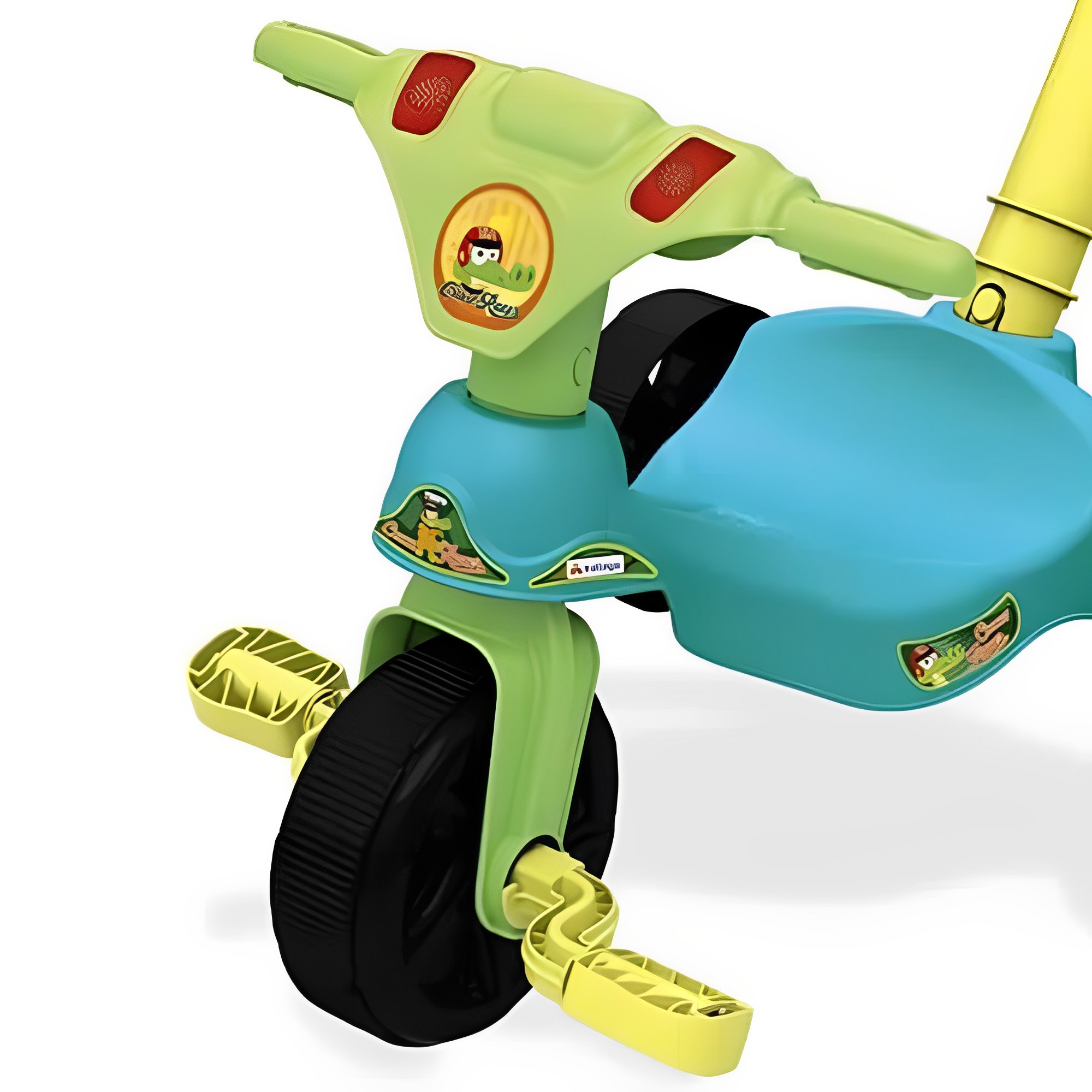 Triciclo Infantil criança 24 Meses a 23kg com empurrador Croco Racer Xalingo - 07755