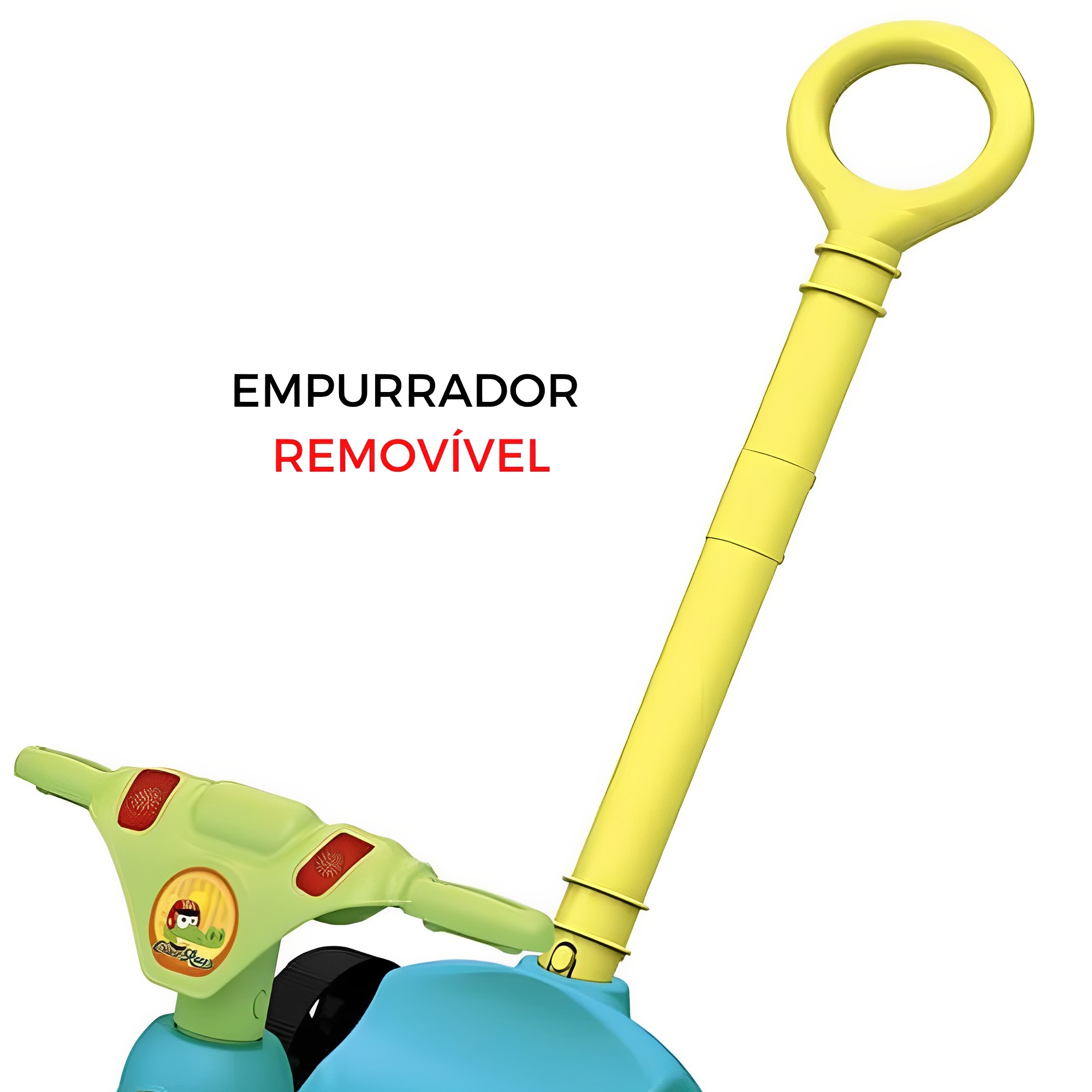 Triciclo Infantil criança 24 Meses a 23kg com empurrador Croco Racer Xalingo - 07755