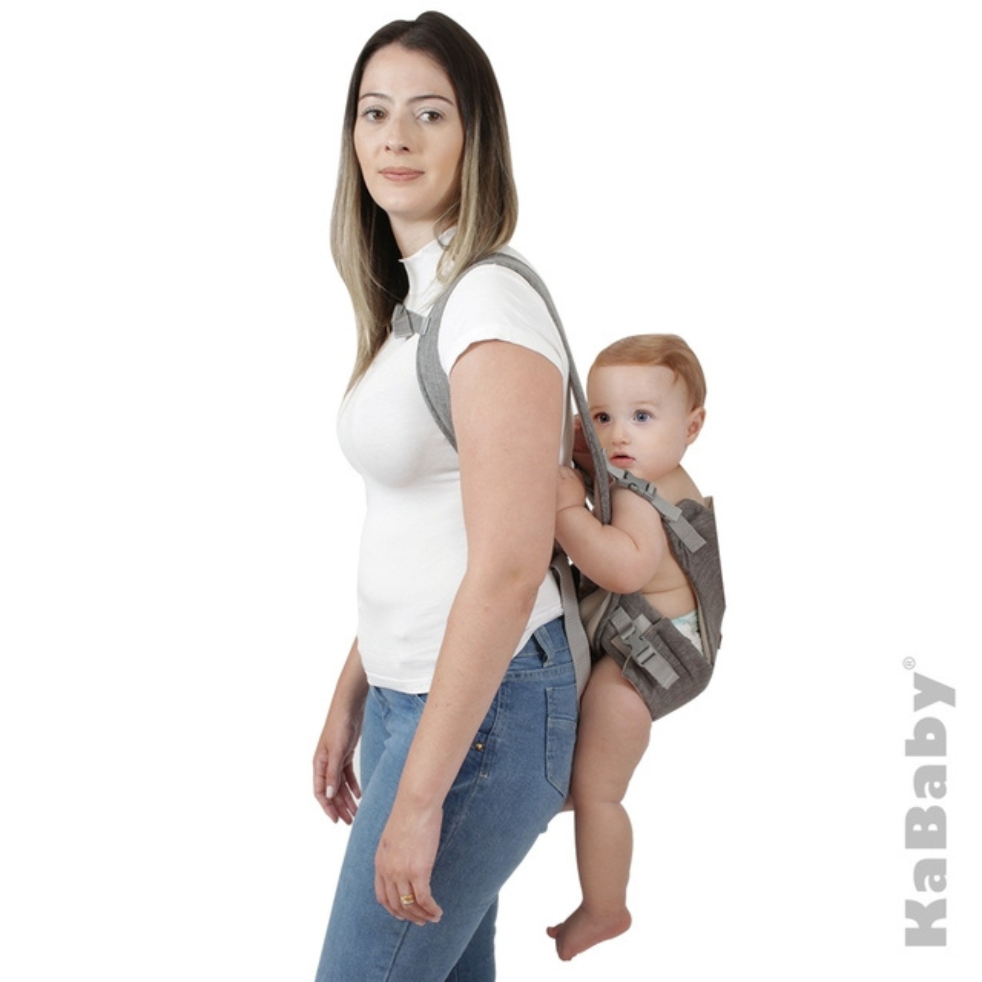 Canguru para Bebê 3 a 18 Meses Suporta até 9kg 3 Posições Air Cinza Kababy - KB17200C