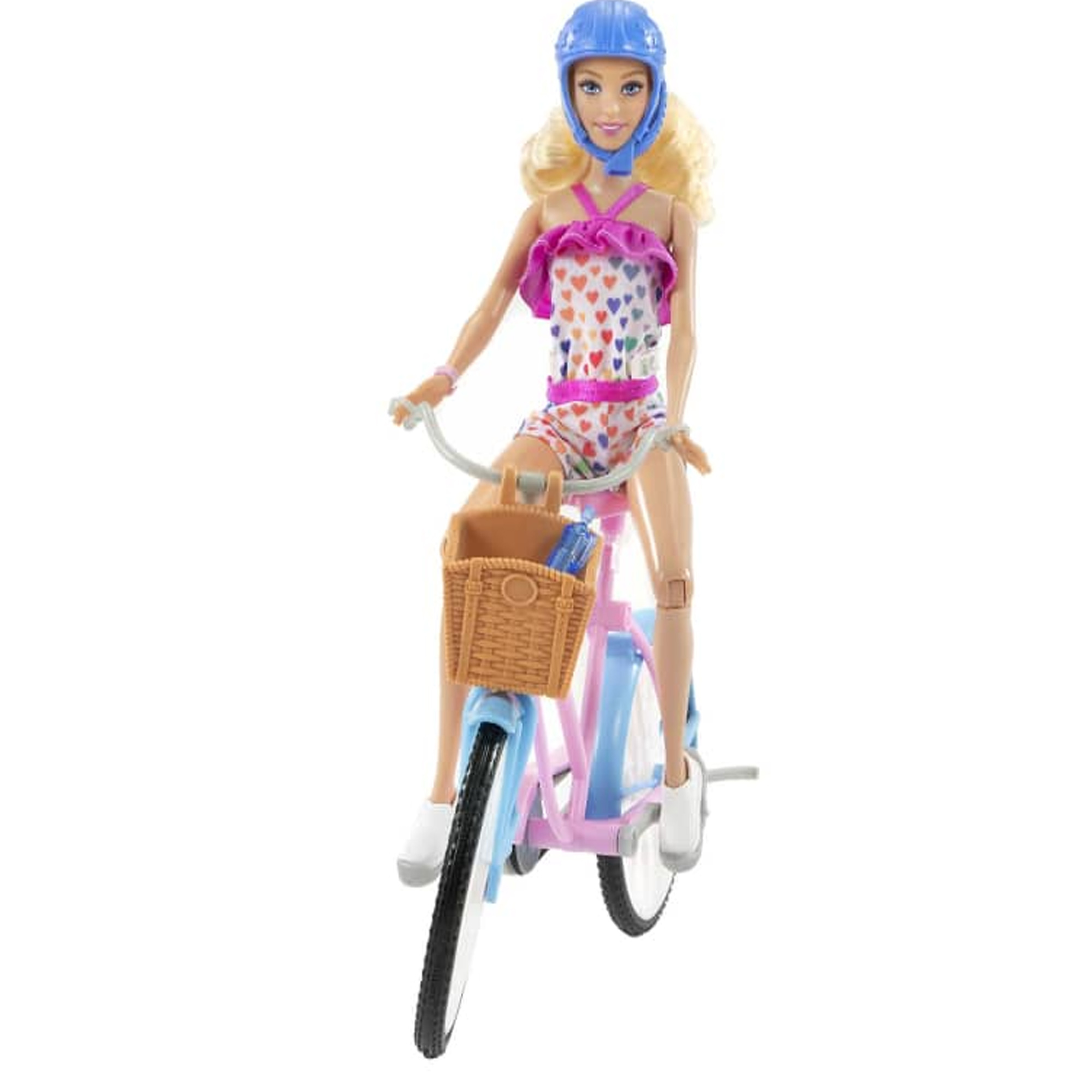 Barbie Passeio de Bicicleta E Acessórios Garrafinha Capacete Boneca Faz de Conta Mattel - HBY28