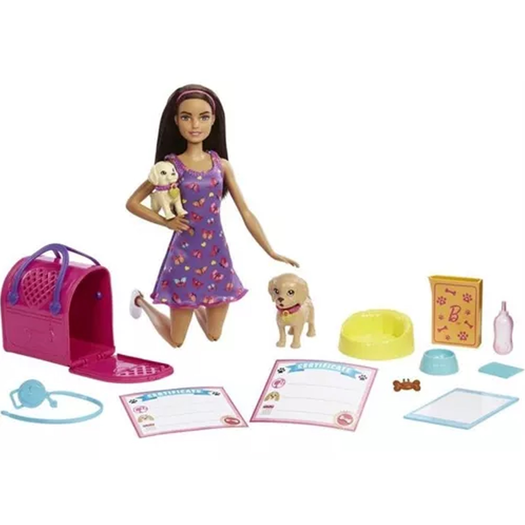 Boneca Barbie Pets Adota Cachorrinho de Estimação Dog Mattel - HKD86