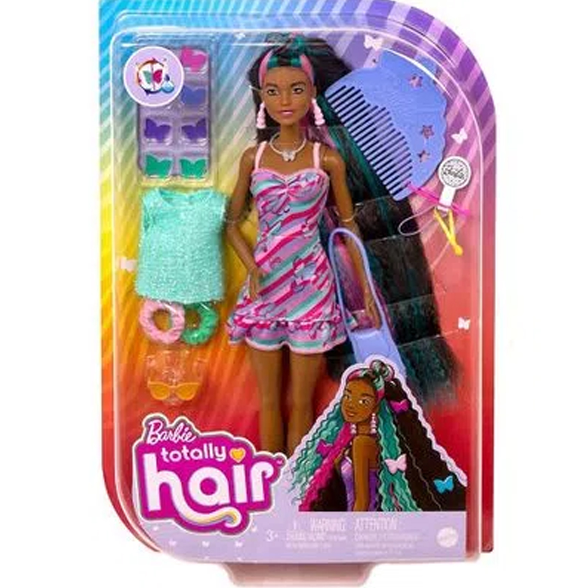 Boneca Barbie Totally Hair Borboleta Articulada  com 15 Acessórios Mattel - HCM91