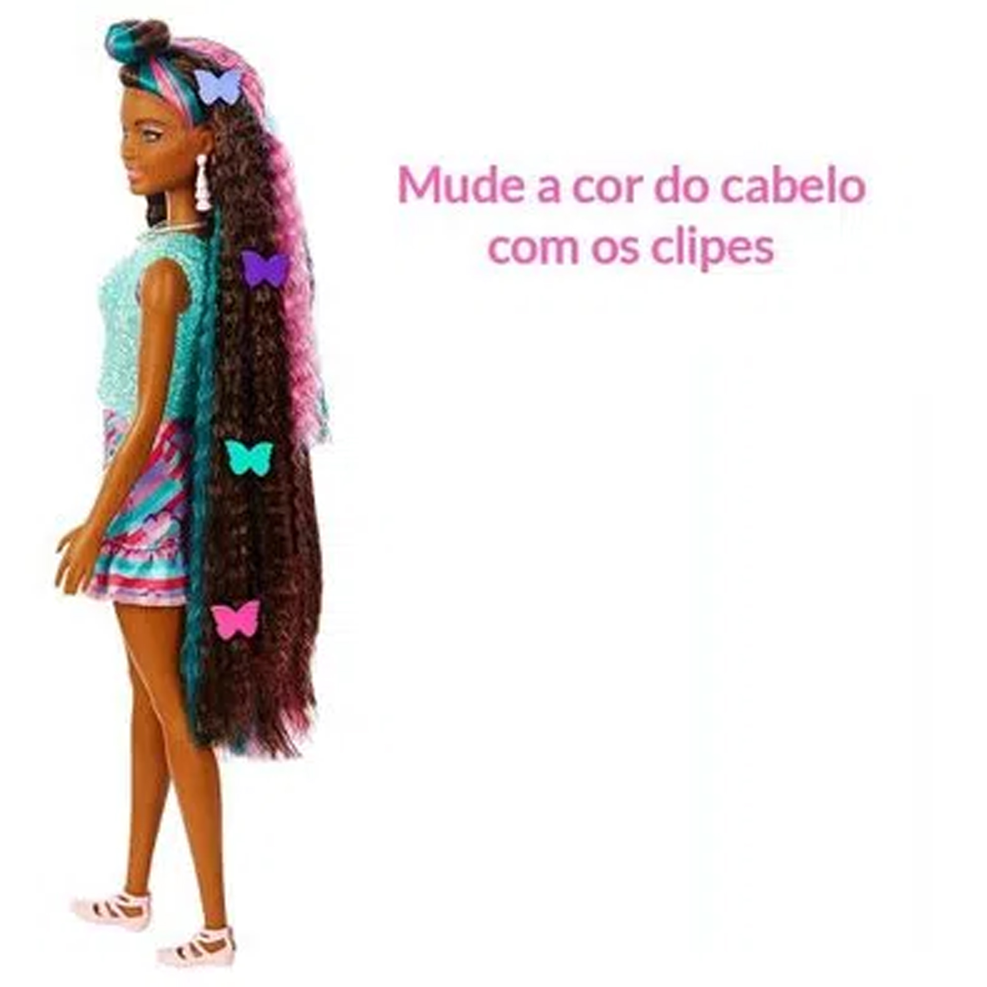 Boneca Barbie Totally Hair Borboleta Articulada  com 15 Acessórios Mattel - HCM91