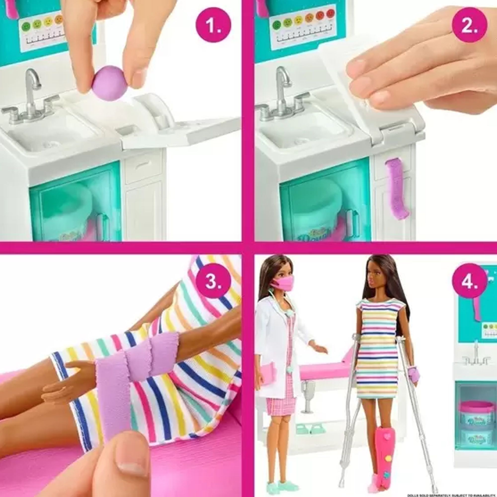 Boneca Barbie Doutora Clínica Médica Cenário Playset Profissões com Acessórios Mattel - GTN61