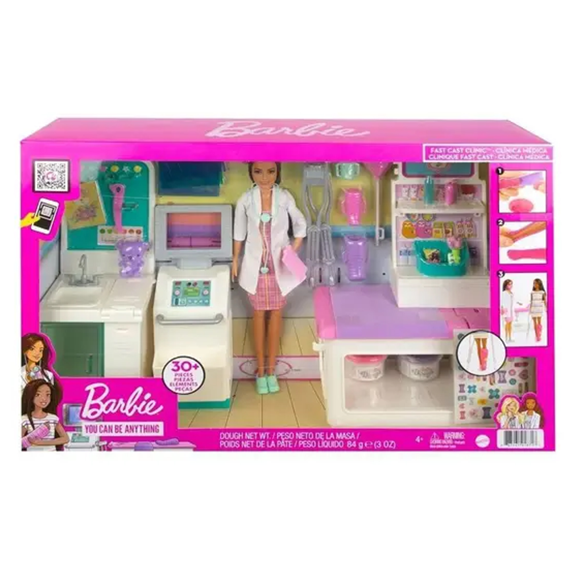 Boneca Barbie Doutora Clínica Médica Cenário Playset Profissões com Acessórios Mattel - GTN61