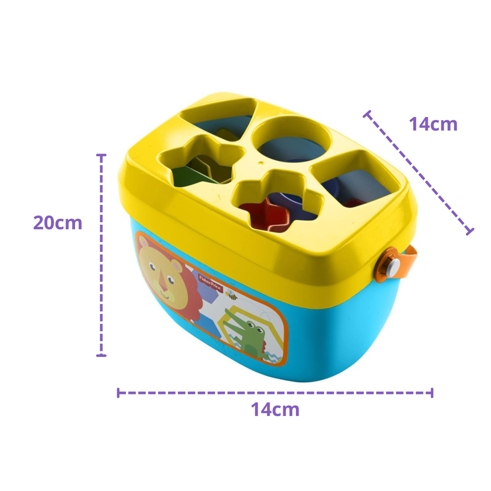 Balde Brinquedo Primeiros Blocos de Encaixe Peças Geométricas Fisher-Price Mattel - FFC84