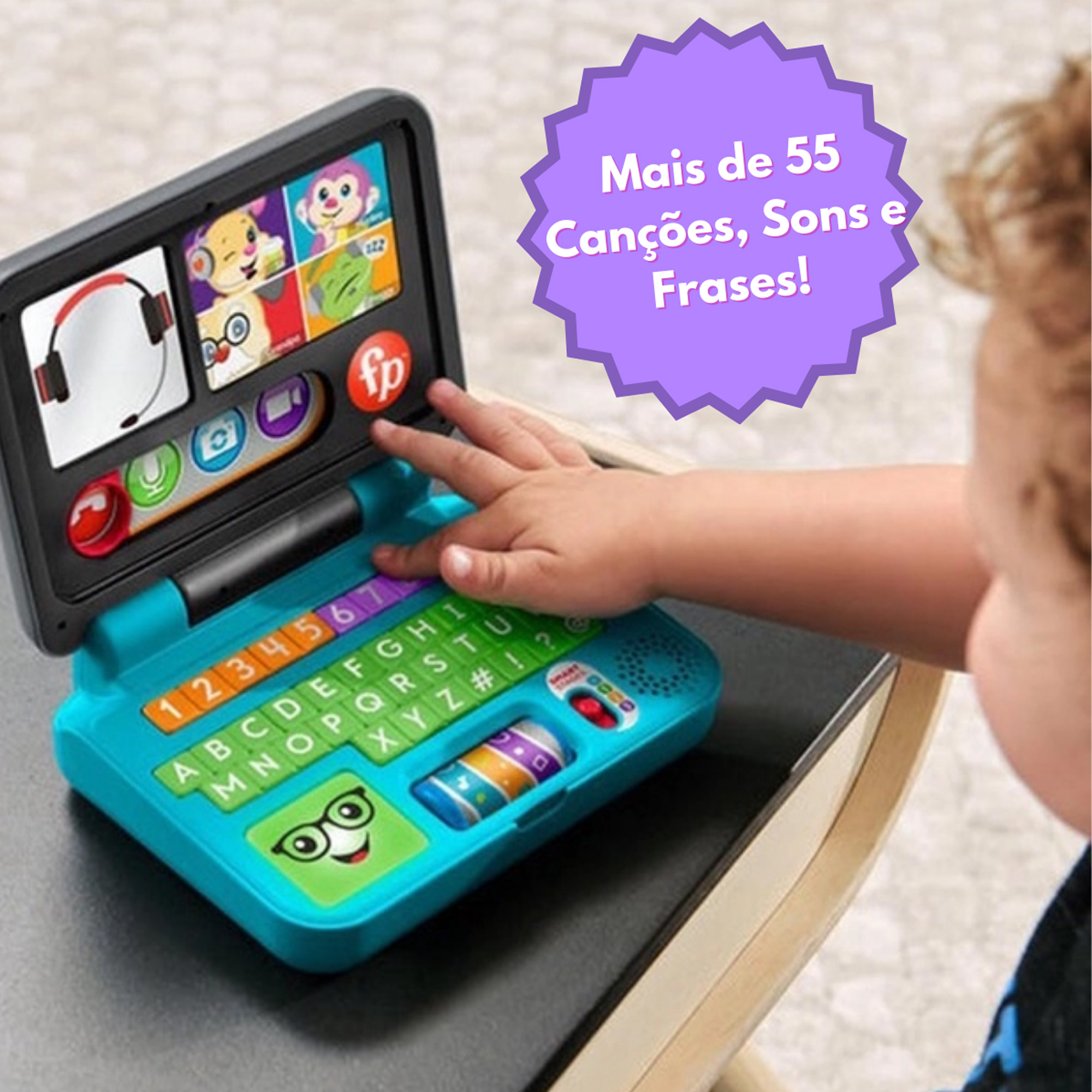 Laptop de Aprendizagem Brinquedo Mini Computador Vamos Conectar Fisher Price Mattel - HGW98