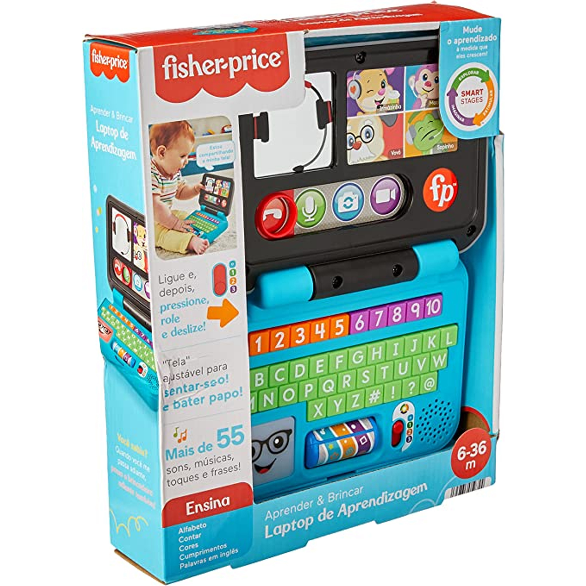 Laptop de Aprendizagem Brinquedo Mini Computador Vamos Conectar Fisher Price Mattel - HGW98