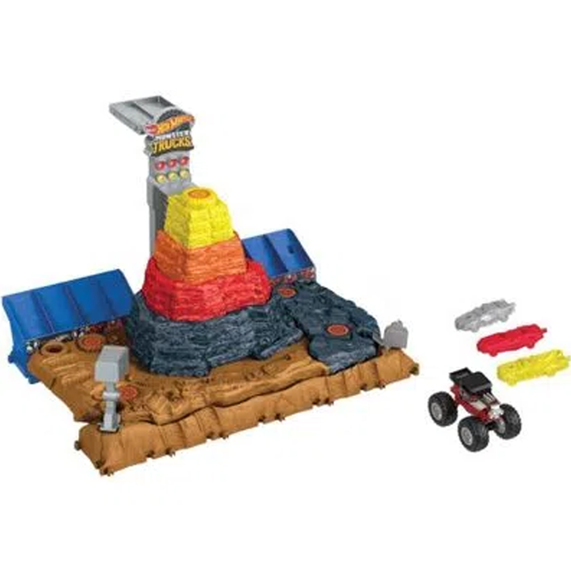 Brinquedo Hot Wheels Monster Trucks Pista Arena de Demolição do Ferro Velho Mattel - HNB96
