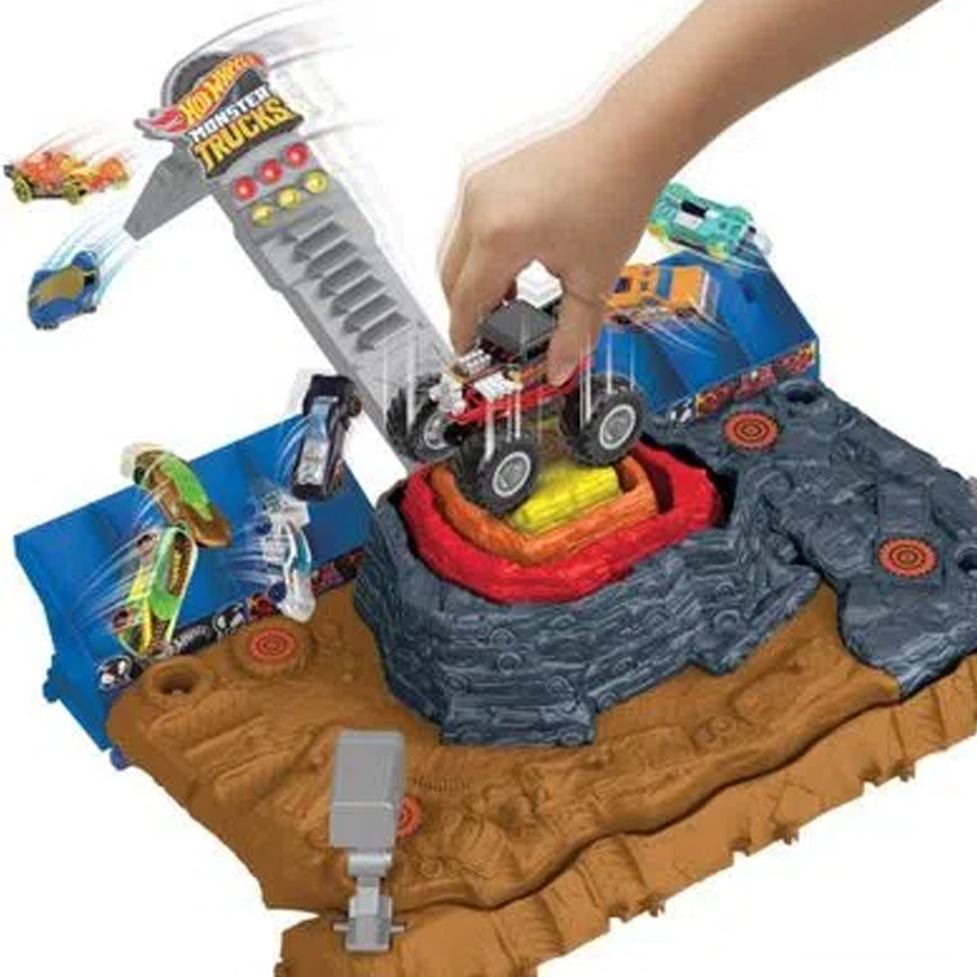 Brinquedo Hot Wheels Monster Trucks Pista Arena de Demolição do Ferro Velho Mattel - HNB96