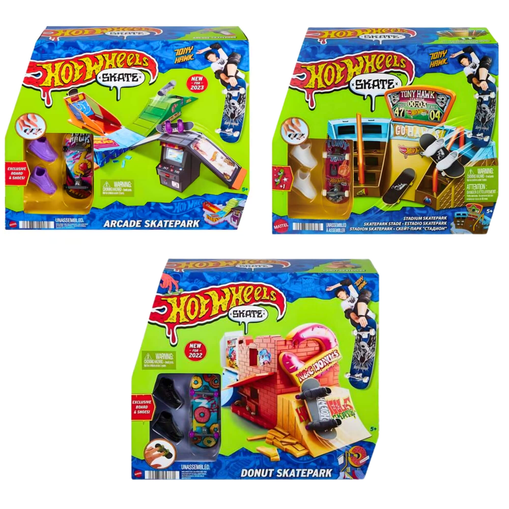 Hot Wheels Skate de Dedo Conjunto de Rampas Donut Skatepark Unidade Sortida Mattel - HGT91