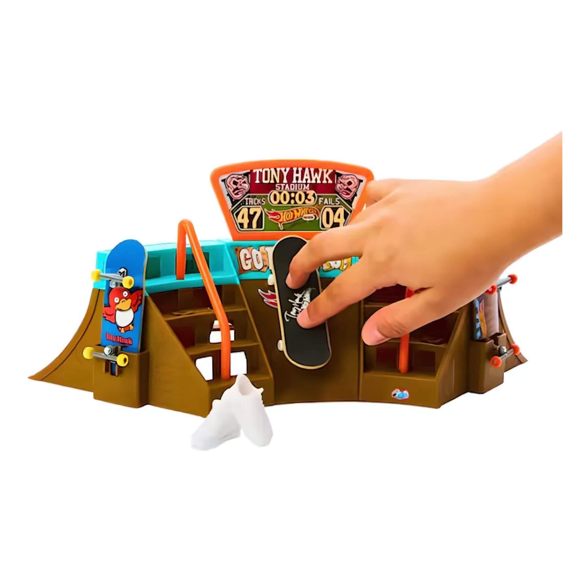Hot Wheels Skate de Dedo Conjunto de Rampas Donut Skatepark Unidade Sortida Mattel - HGT91