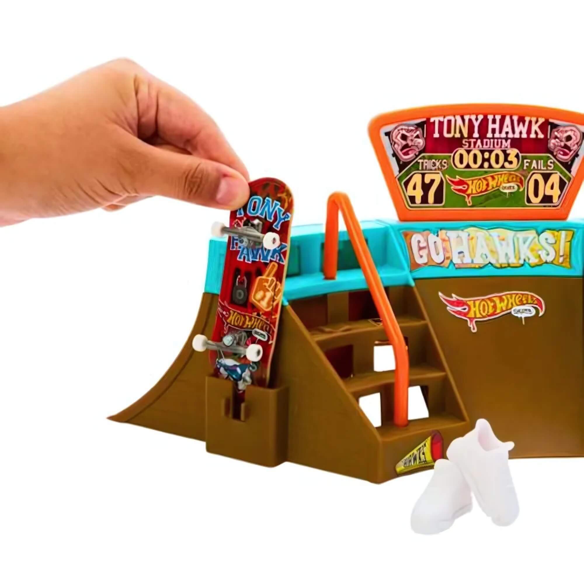 Hot Wheels Skate de Dedo Conjunto de Rampas Donut Skatepark Unidade Sortida Mattel - HGT91