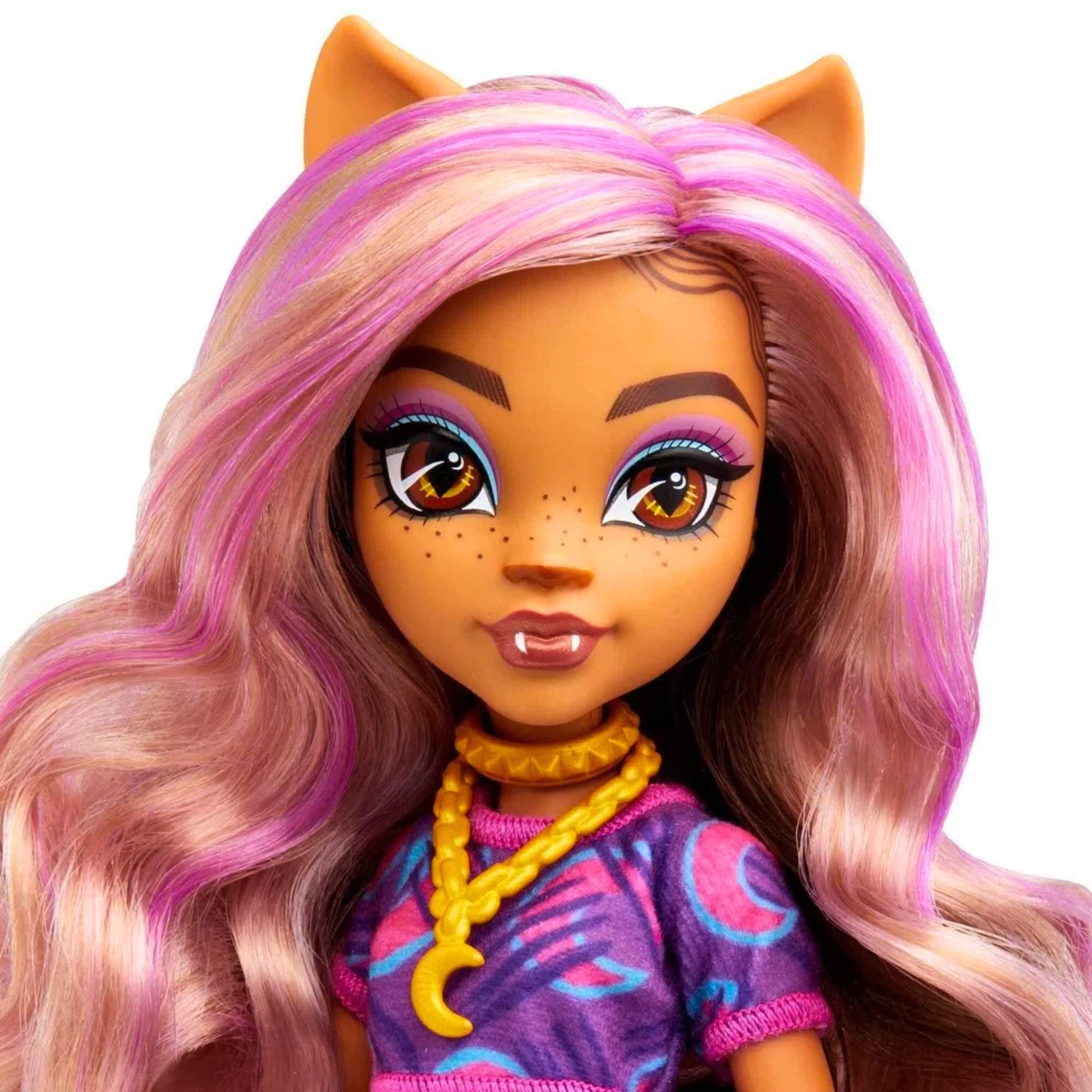 Boneca Monster High Clawdeen Básica Brinquedo Colecionável Presente com Acessórios Mattel - HKY75